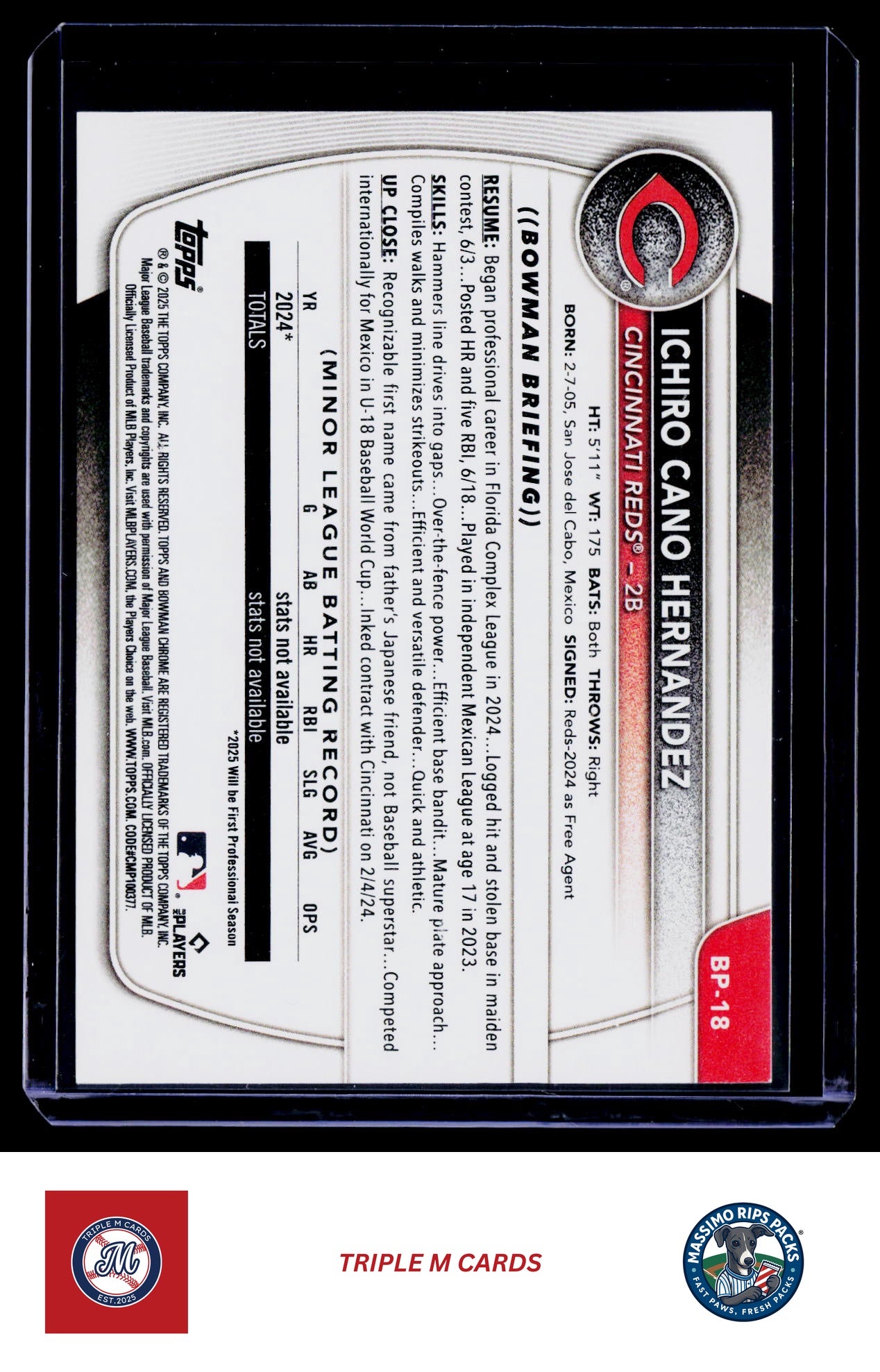 2025 Bowman #BP-18 Ichiro Cano Hernandez Prospects