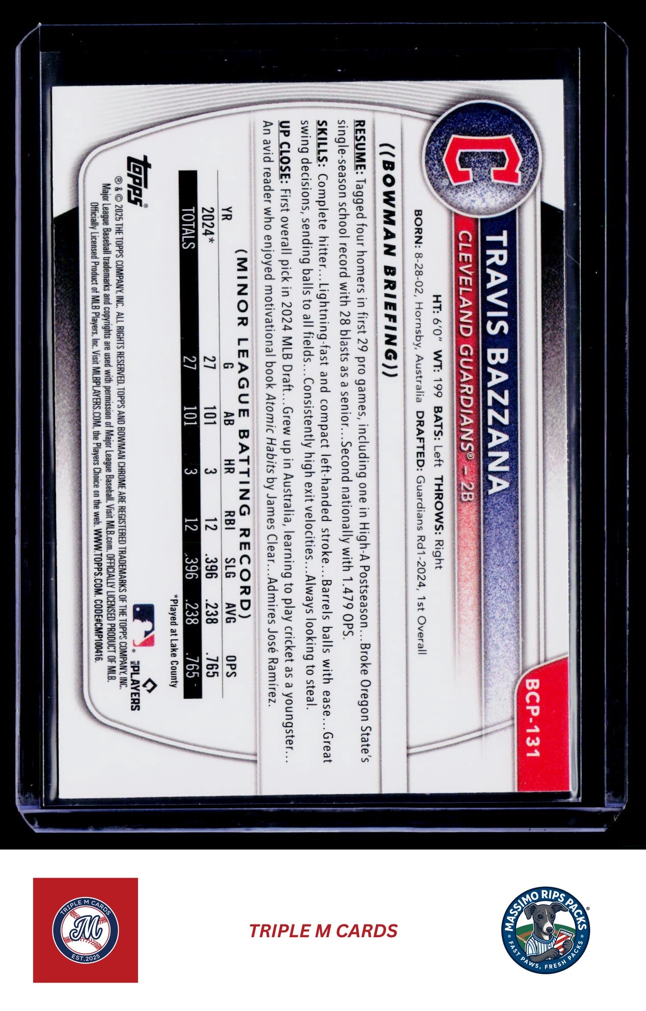 2025 Bowman #BCP-131 Travis Bazzana Chrome Prospects