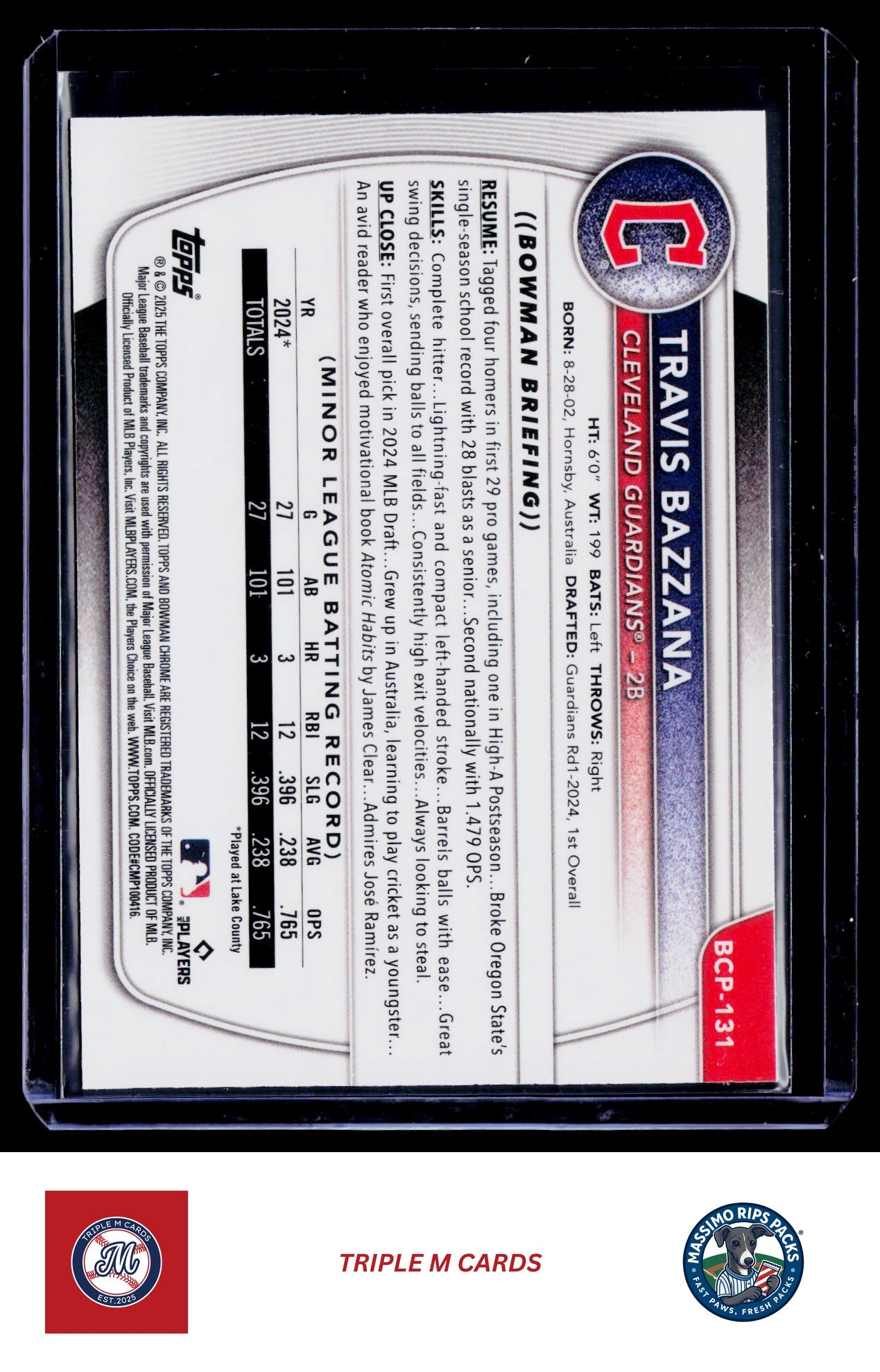 2025 Bowman #BCP-131 Travis Bazzana Chrome Prospects