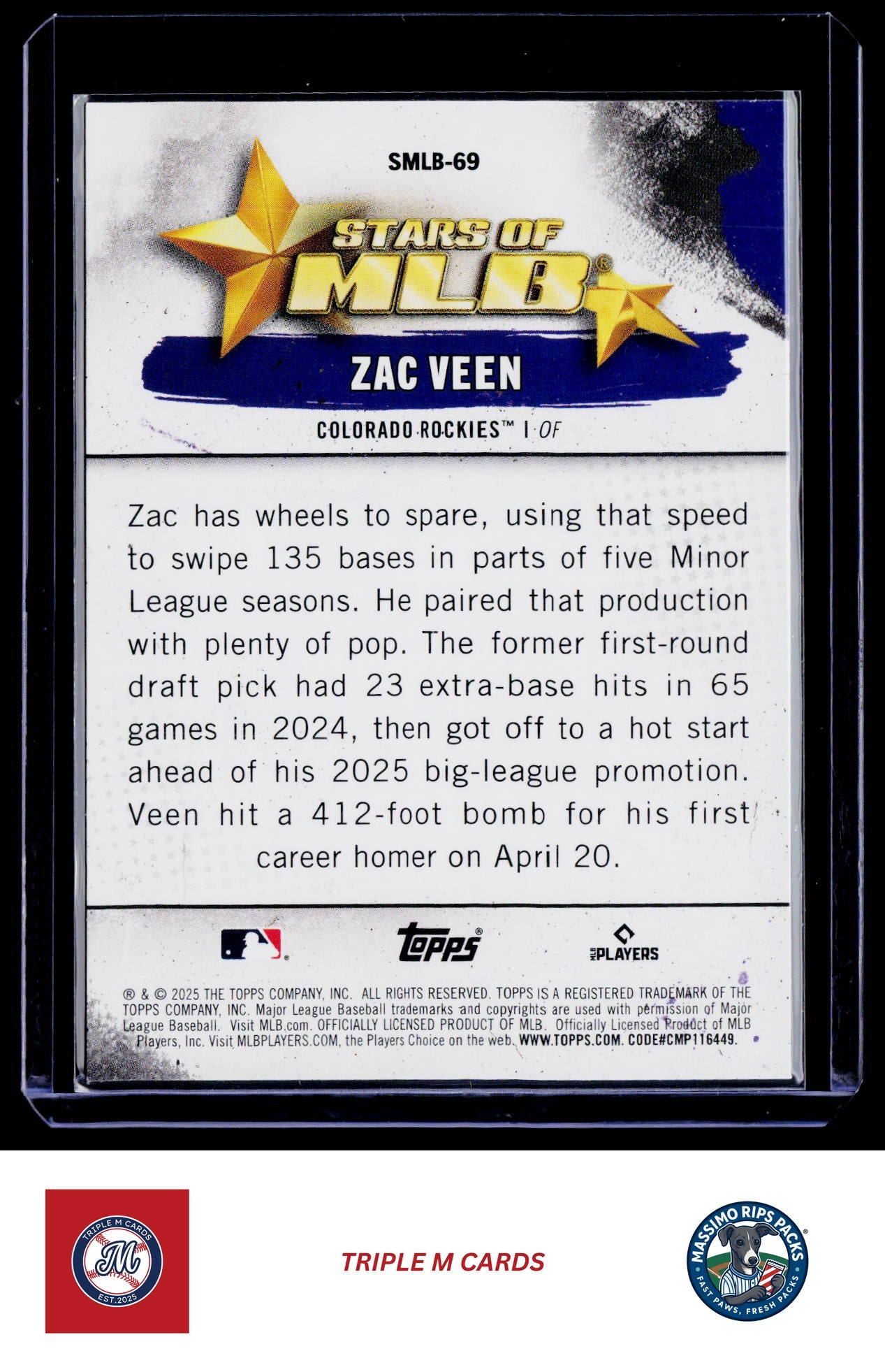 2025 Topps Update #SMLB-69 Zac Veen Stars of MLB