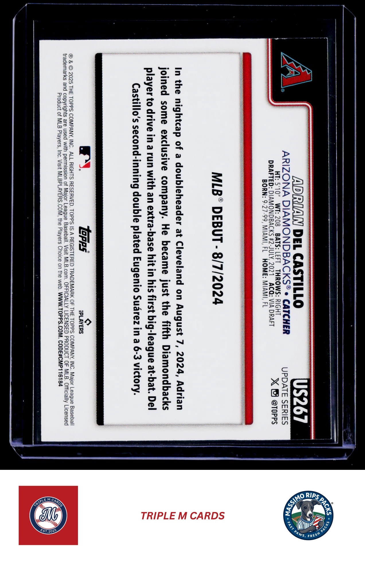 2025 Topps Update #US267 Adrian Del Castillo