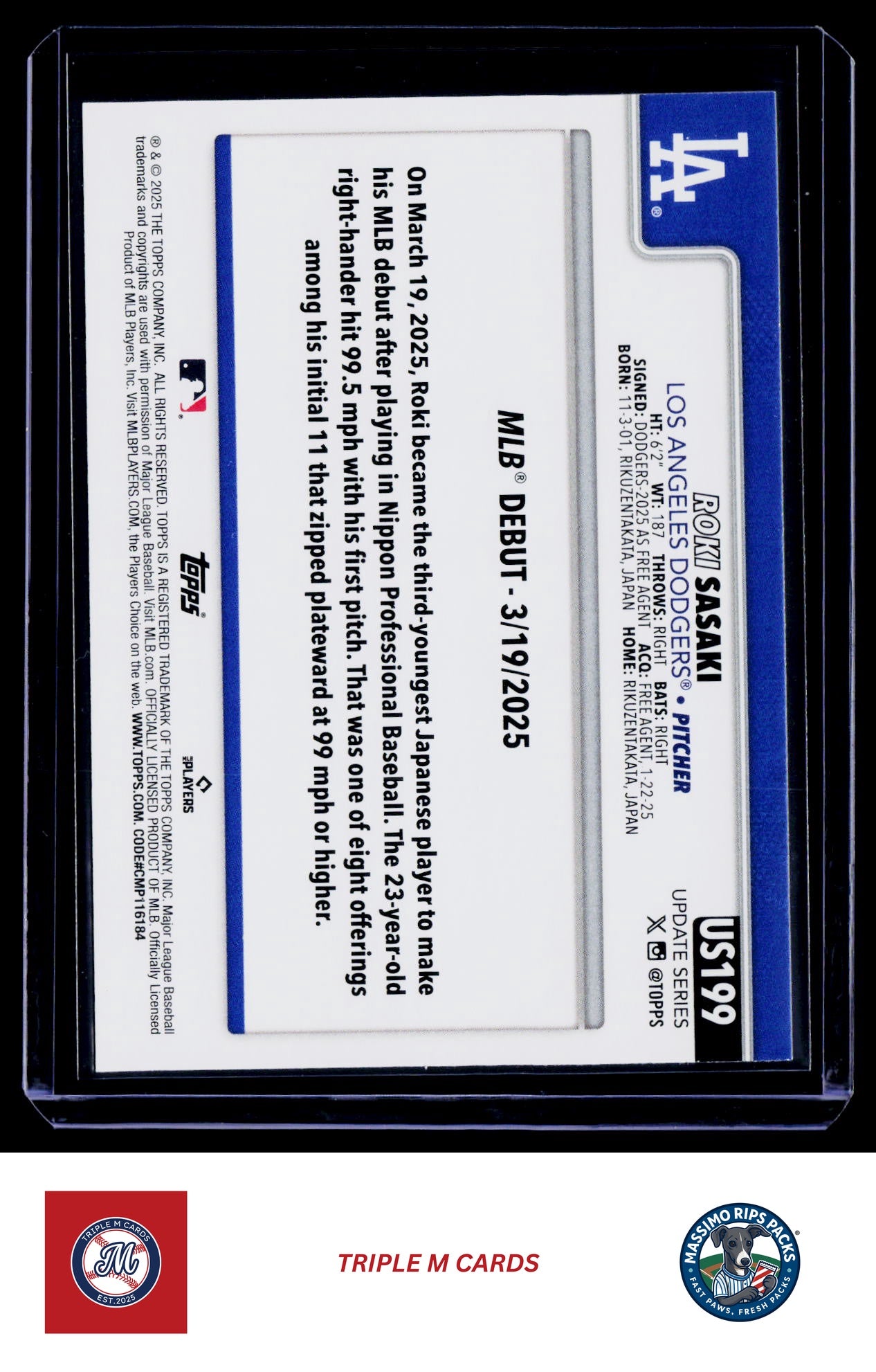 2025 Topps Update #US199 Roki Sasaki