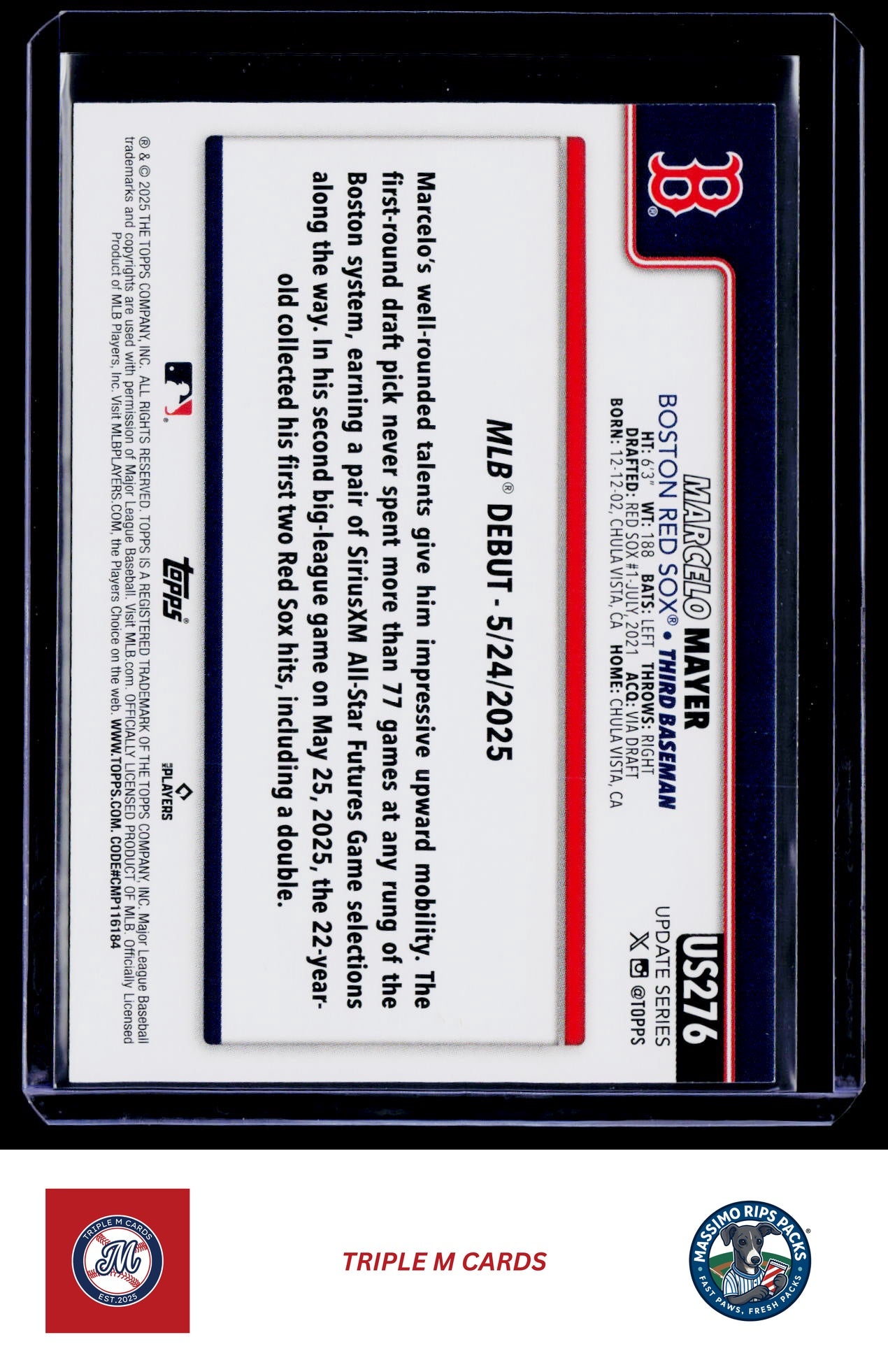 2025 Topps Update #US276 Marcelo Mayer