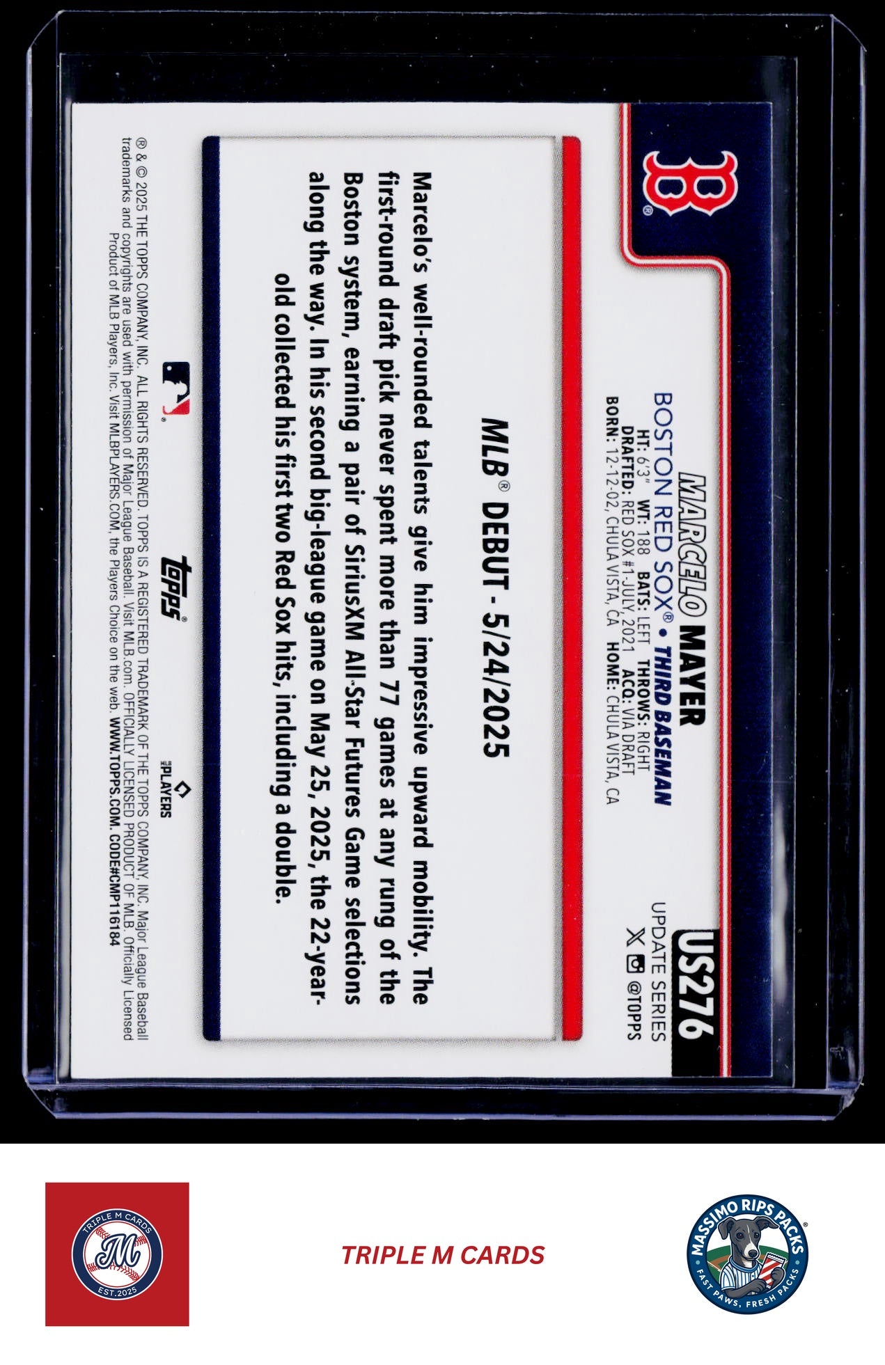 2025 Topps Update #US276 Marcelo Mayer