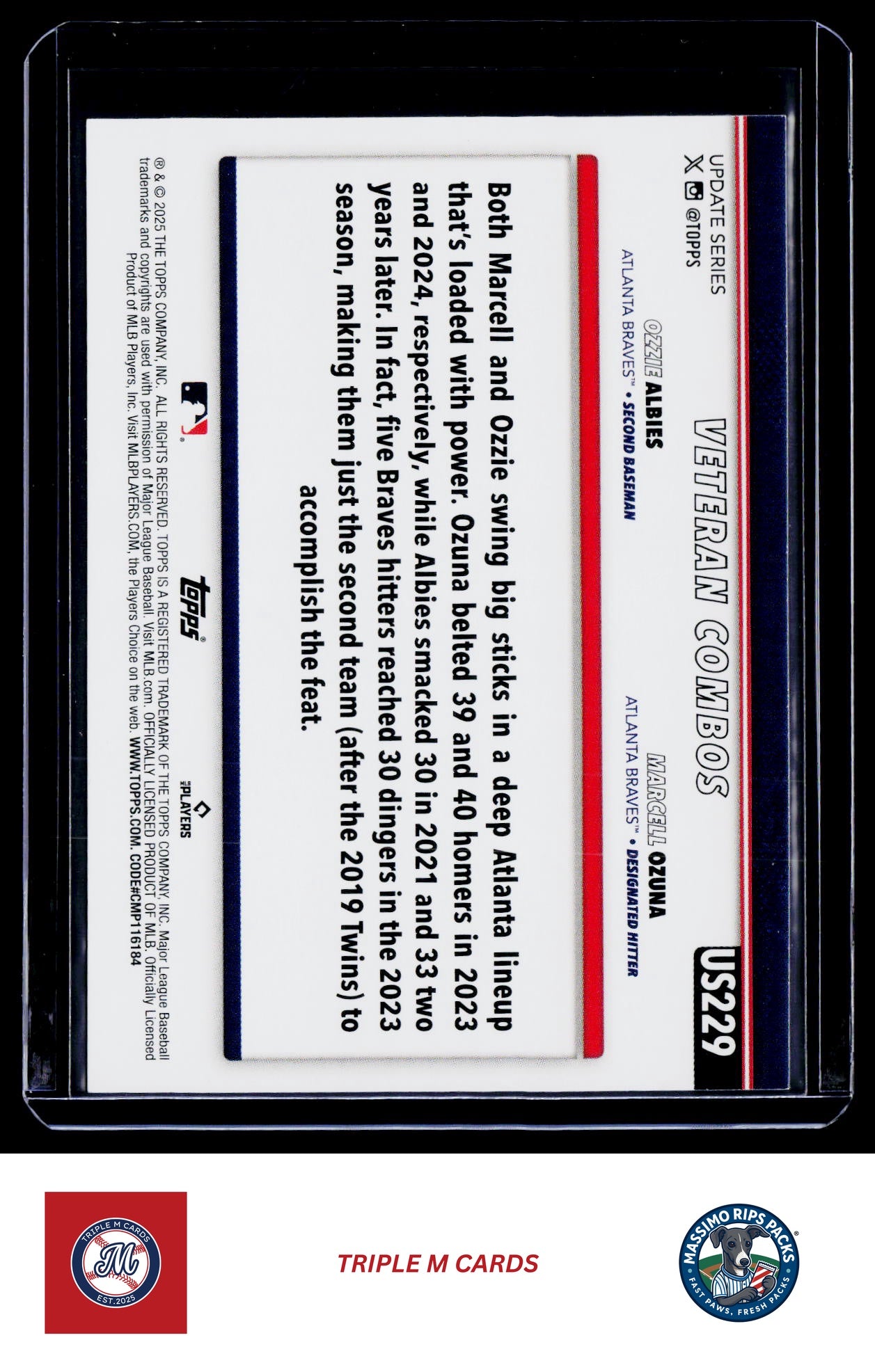 2025 Topps Update #US229 Power In Pairs (Marcell Ozuna / Ozzie Albies)