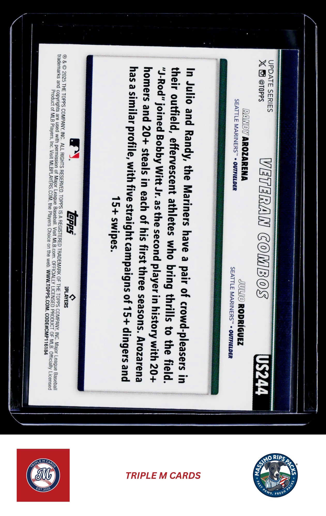 2025 Topps Update #US244 Start The Show (Julio Rodríguez / Randy Arozarena)