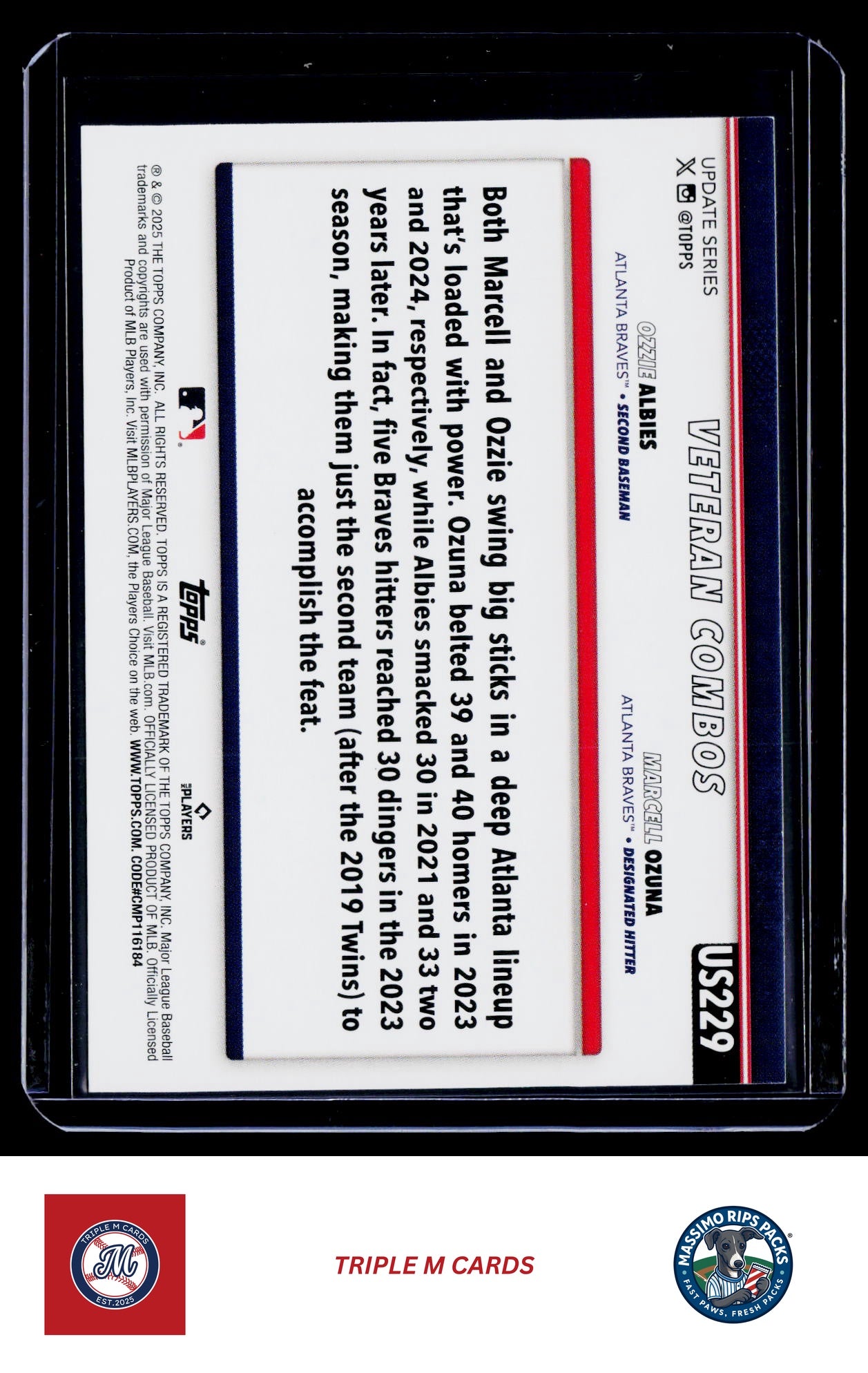 2025 Topps Update #US229 Power In Pairs (Marcell Ozuna / Ozzie Albies)