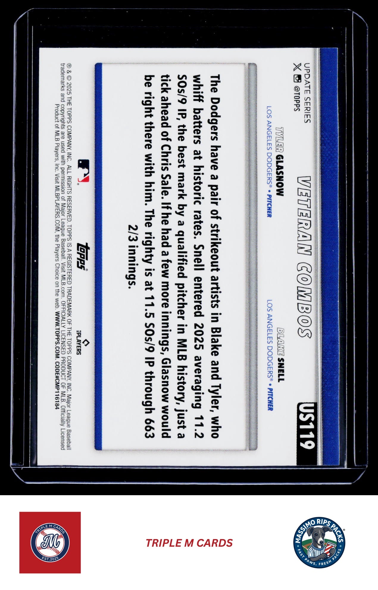 2025 Topps Update #US119 Let 'Em Eat! (Blake Snell / Tyler Glasnow)