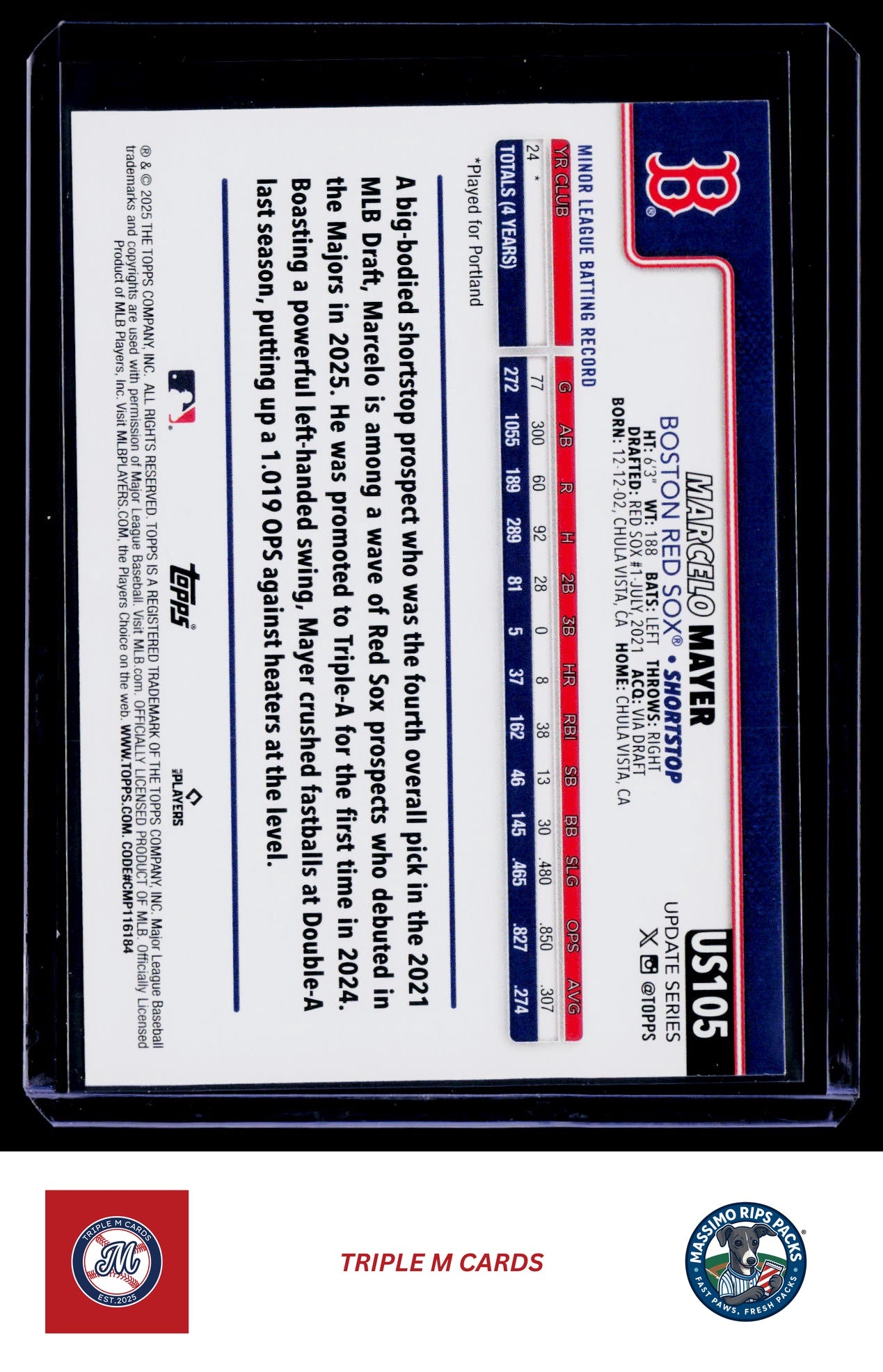 2025 Topps Update #US105 Marcelo Mayer