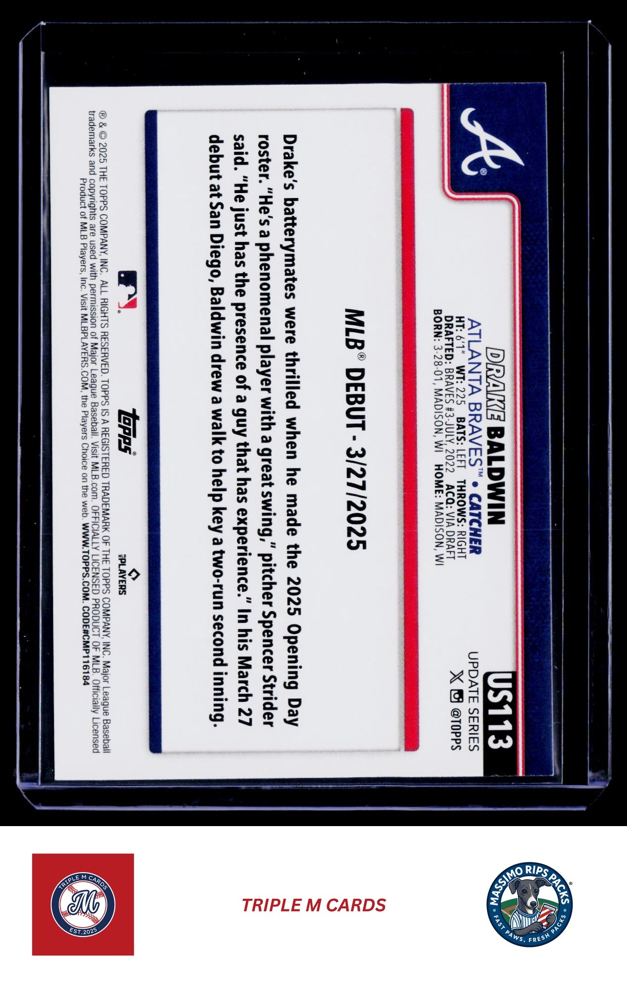 2025 Topps Update #US113 Drake Baldwin