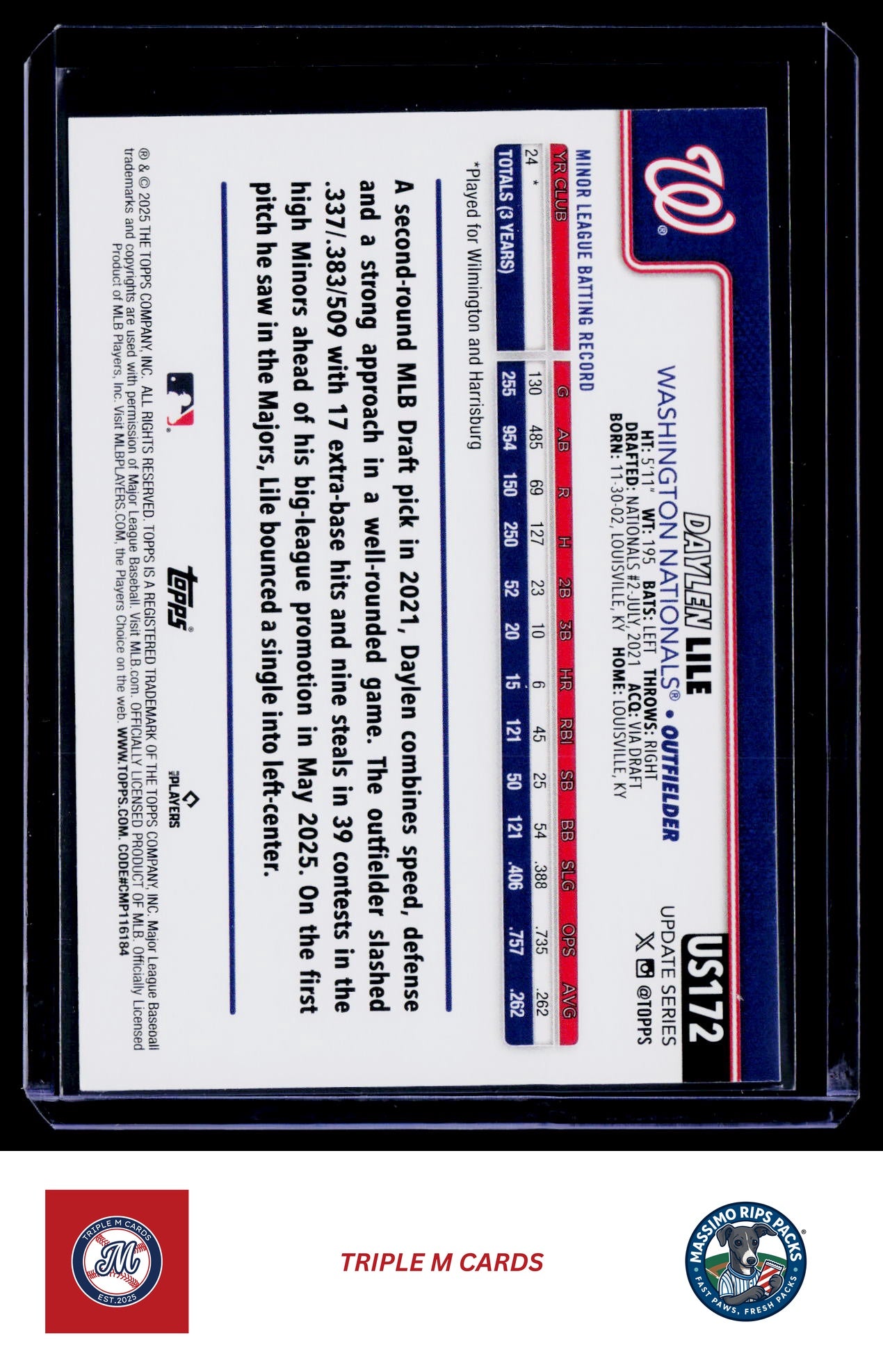 2025 Topps Update #US172 Daylen Lile