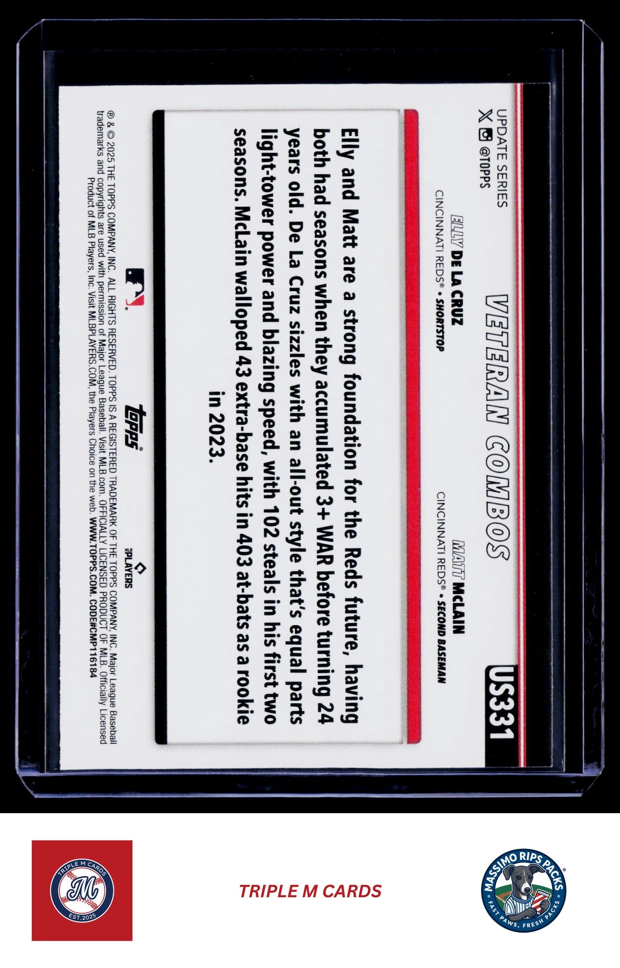 2025 Topps Update #US331 Elly De La Cruz / Matt McLain Rainbow Foil