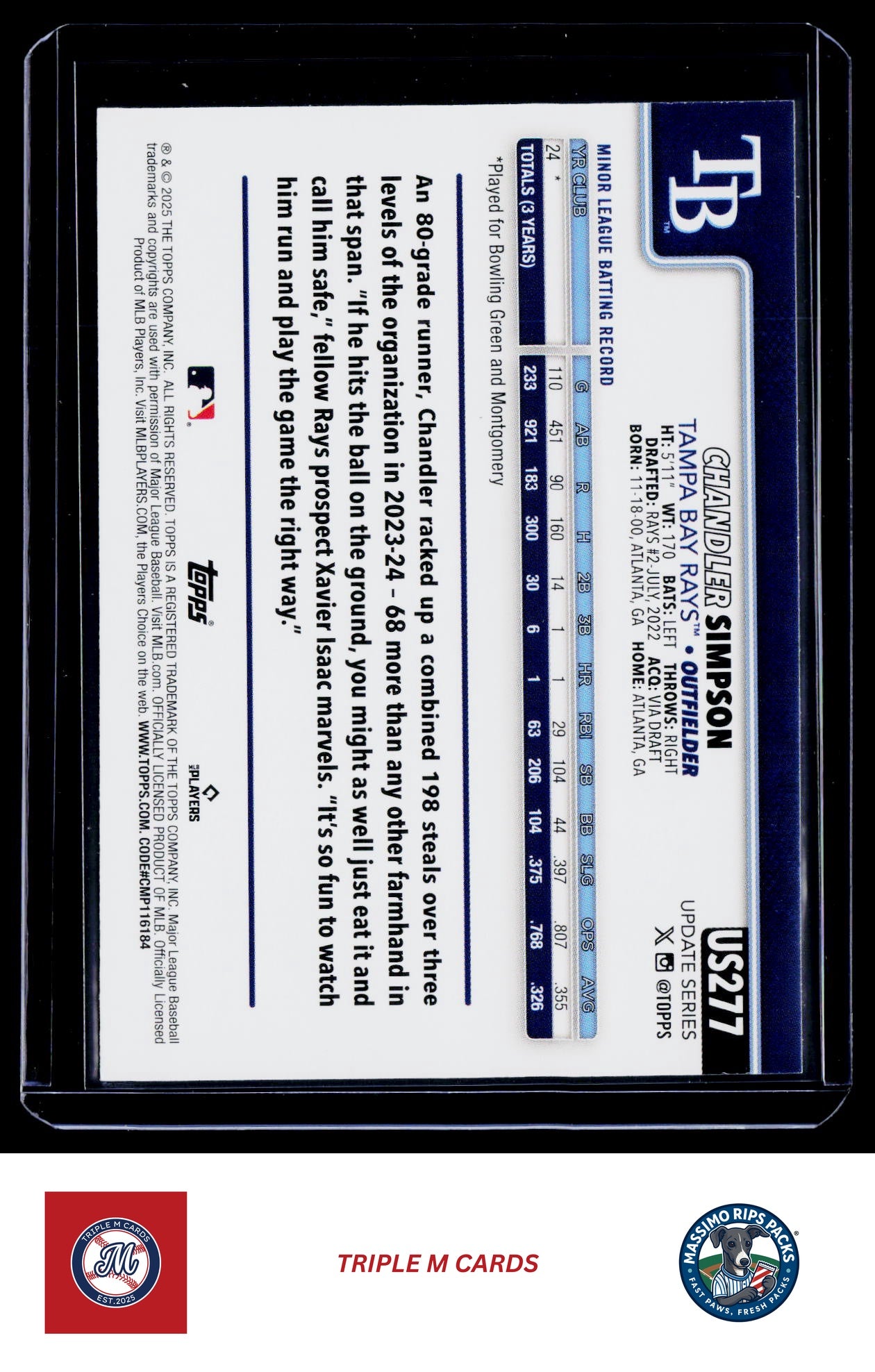 2025 Topps Update #US277 Chandler Simpson