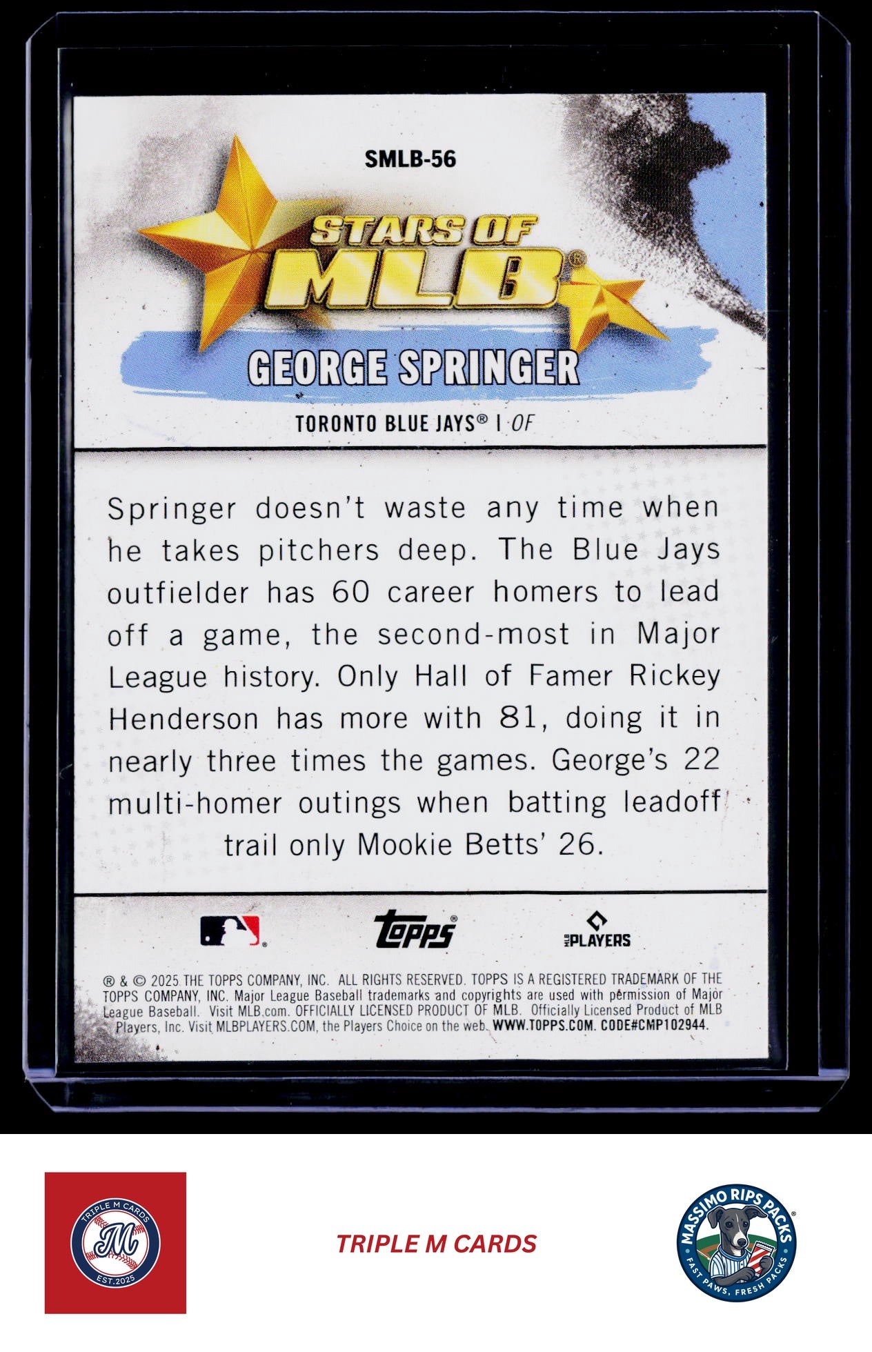 2025 Topps #SMLB-56 George Springer Stars of MLB