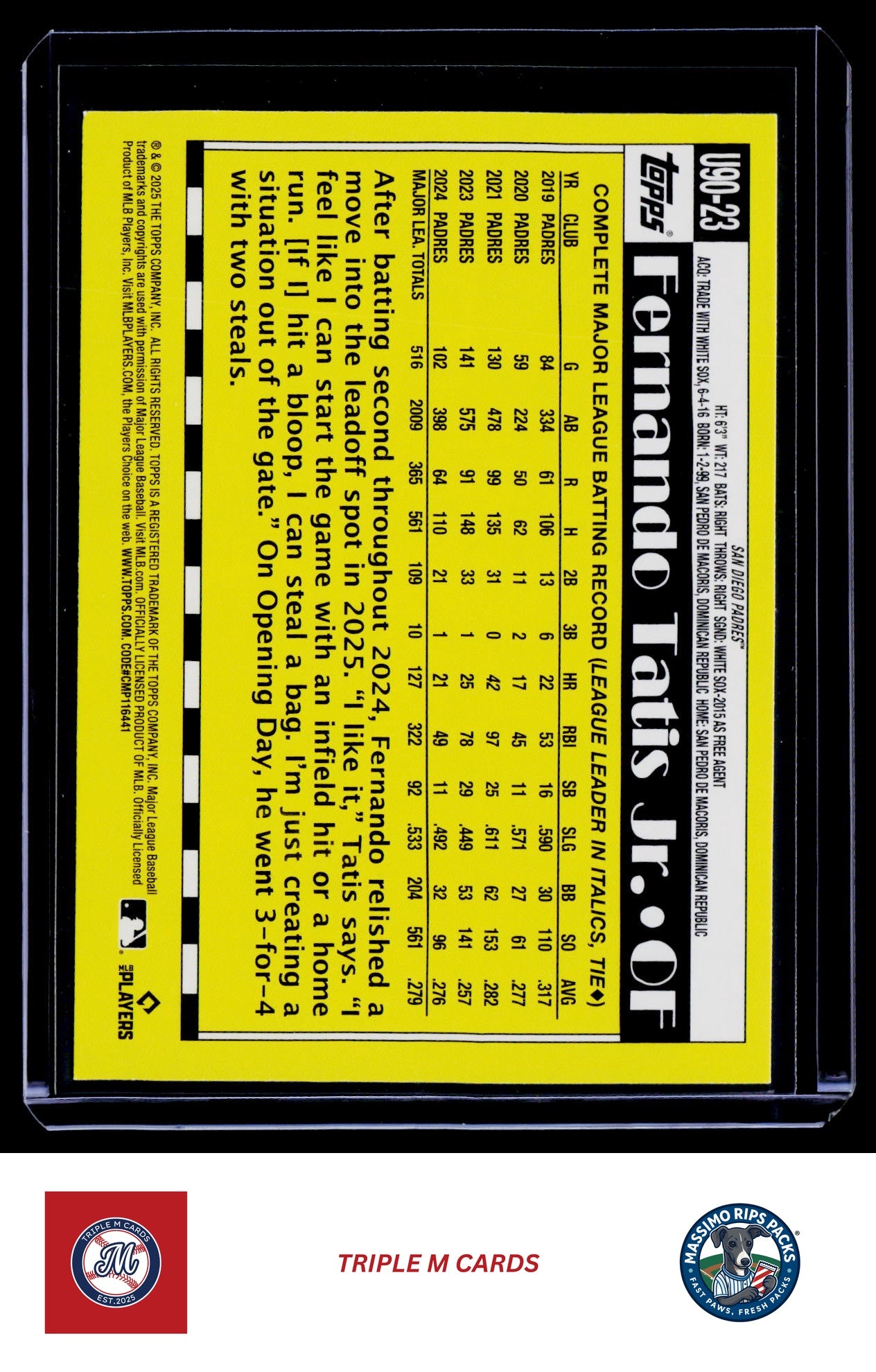 2025 Topps Update #U90-23 Fernando Tatis Jr.