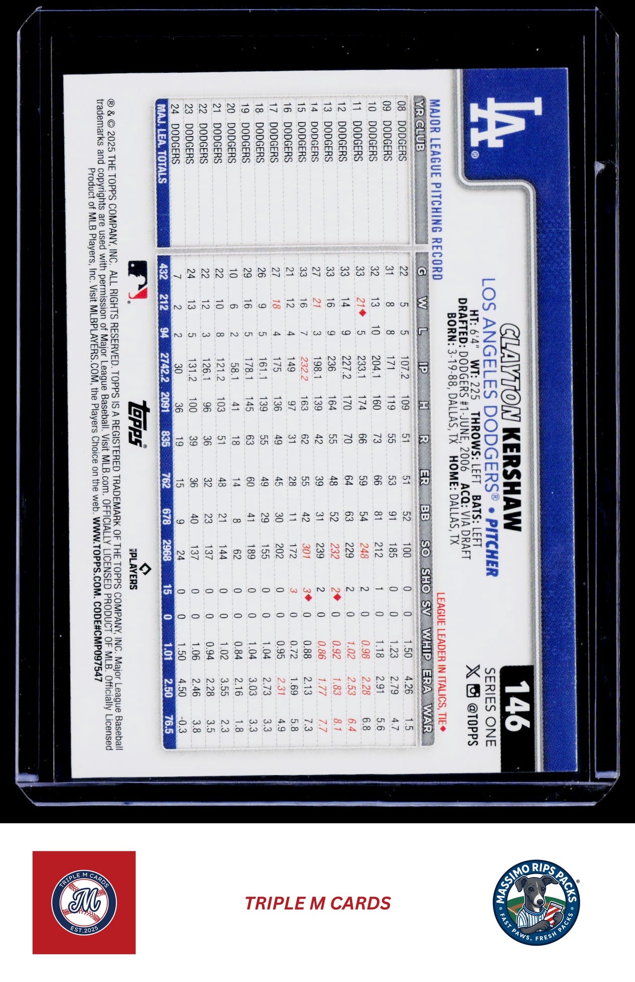 2025 Topps #146 Clayton Kershaw