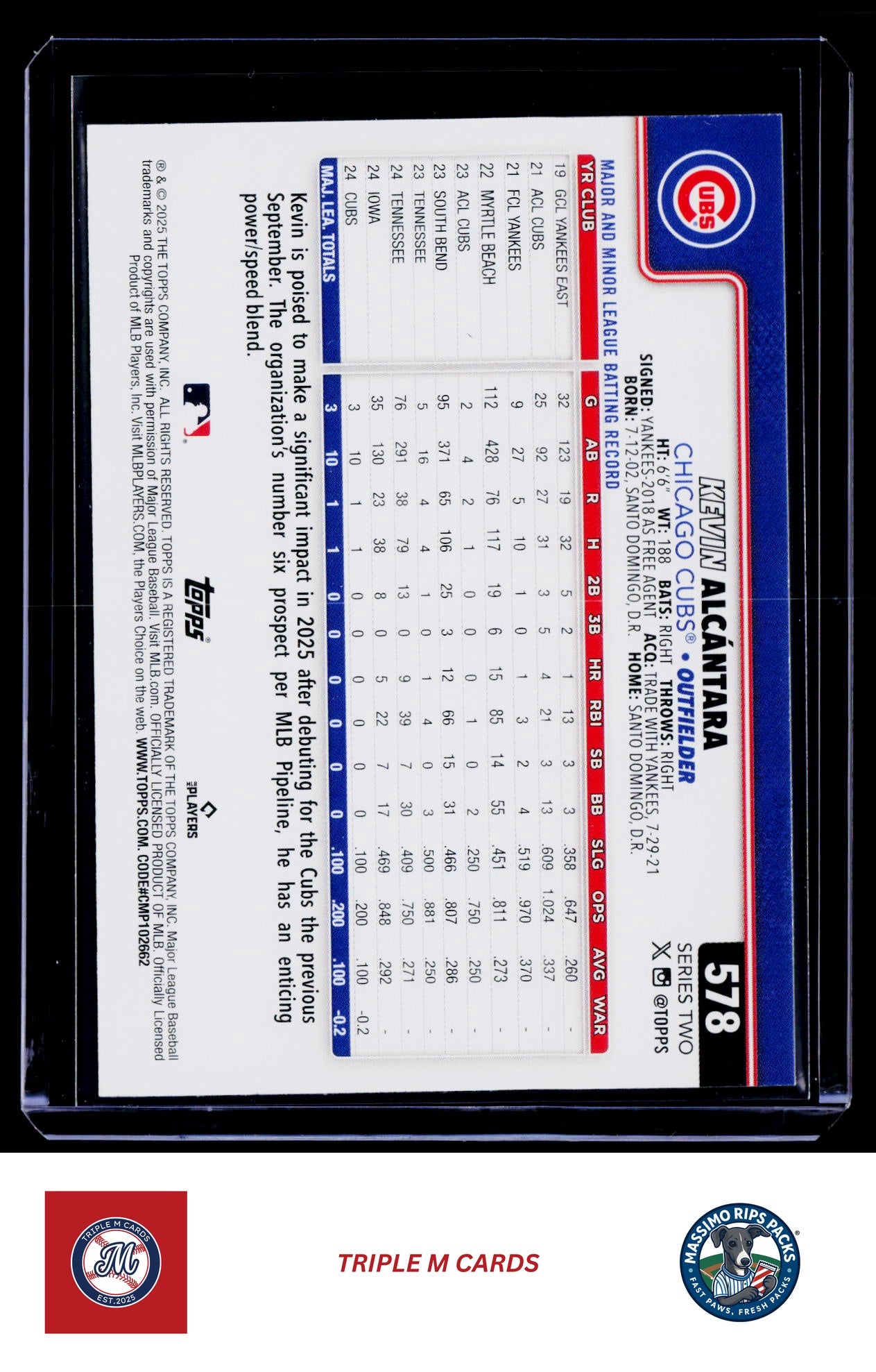 2025 Topps #578 Kevin Alcántara