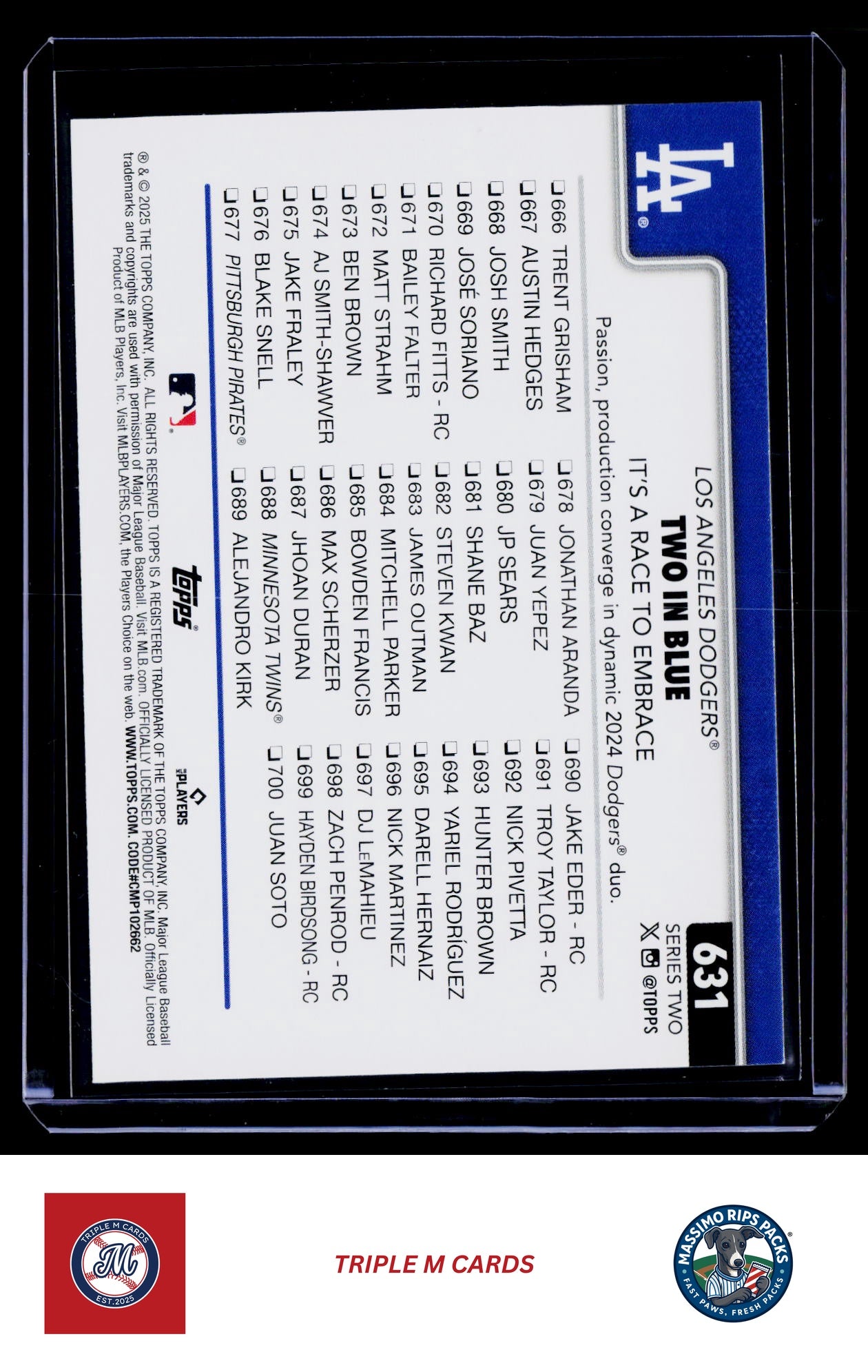2025 Topps #631 Two in Blue: It’s a Race to Embrace