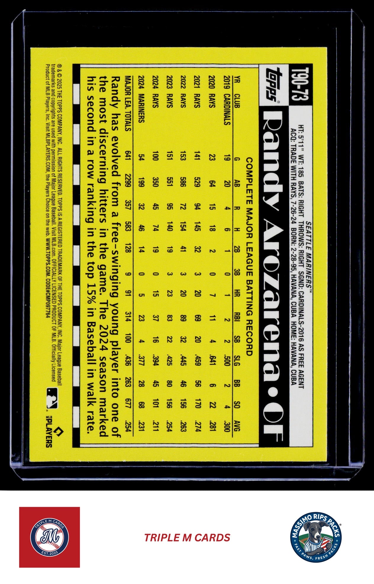 2025 Topps #T90-73 Randy Arozarena