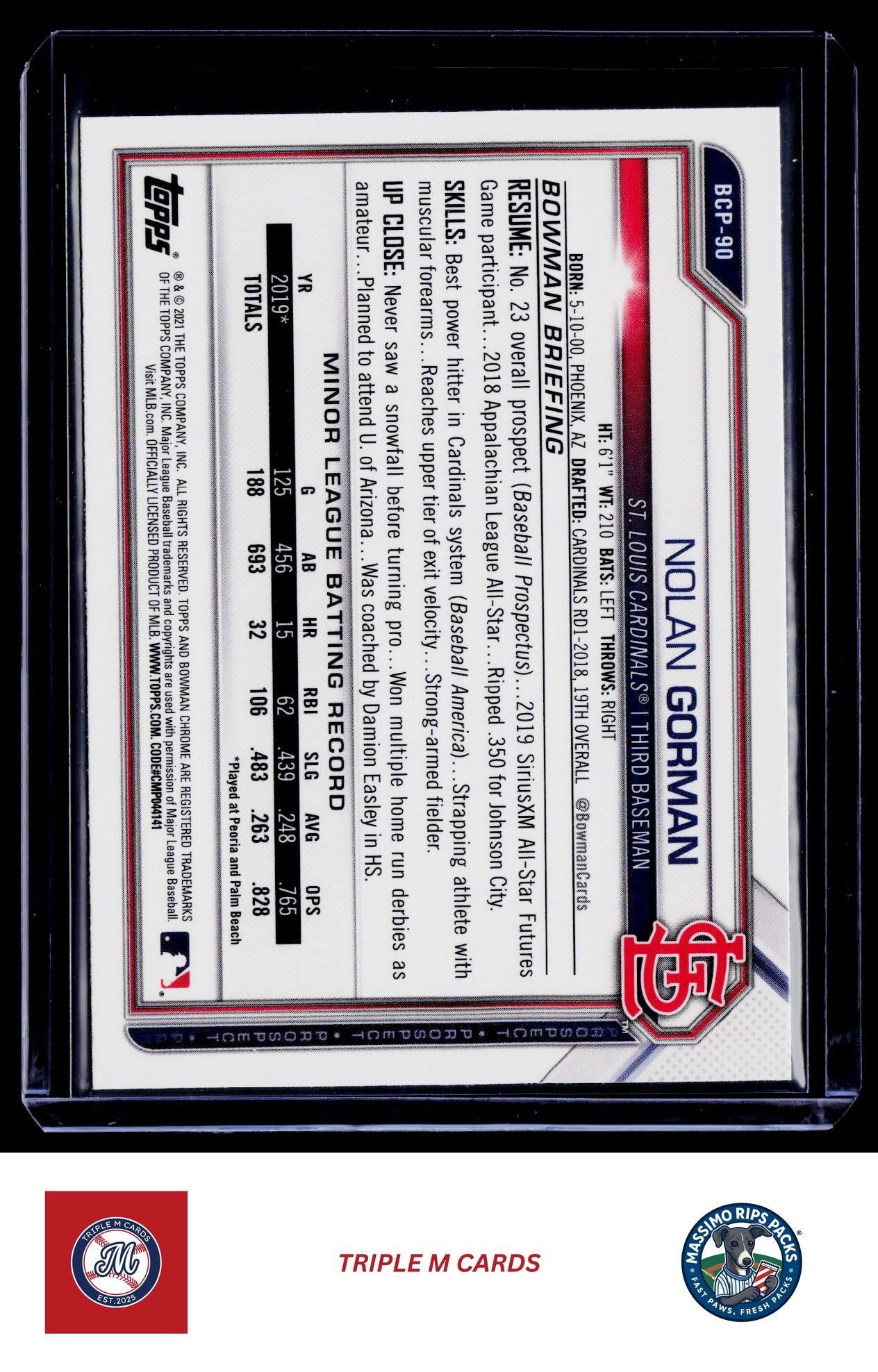 2021 Bowman Draft #BDC-56 Malcom Nunez Chrome