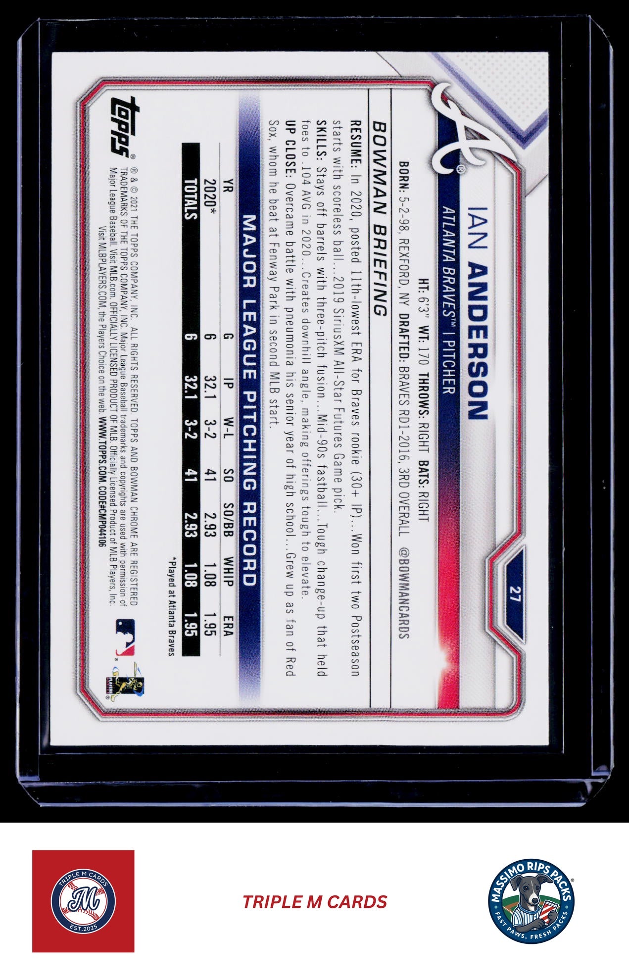 2021 Bowman #27 Ian Anderson