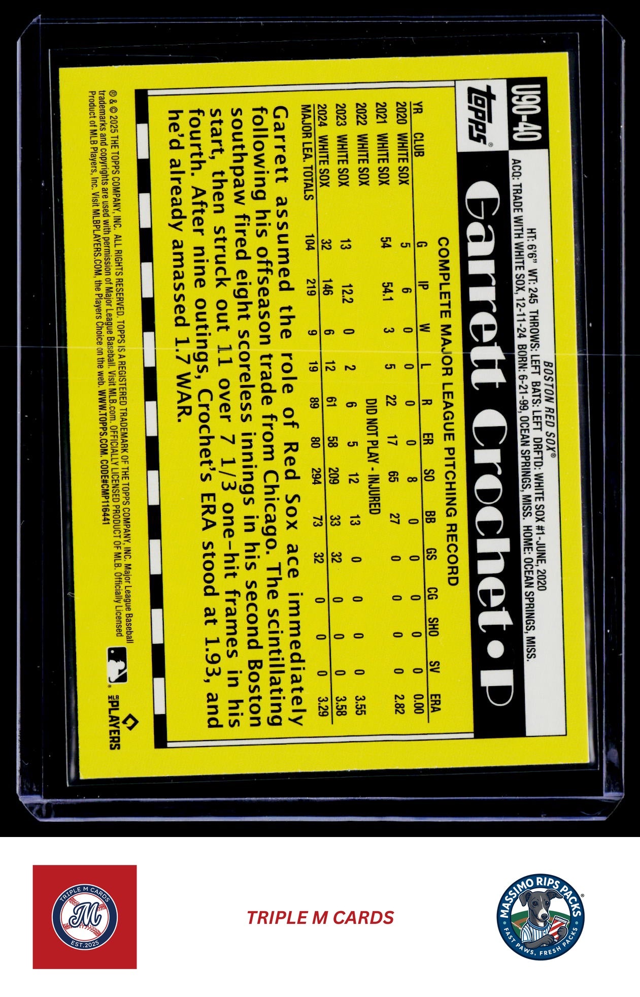2025 Topps Update #U90-40 Garrett Crochet