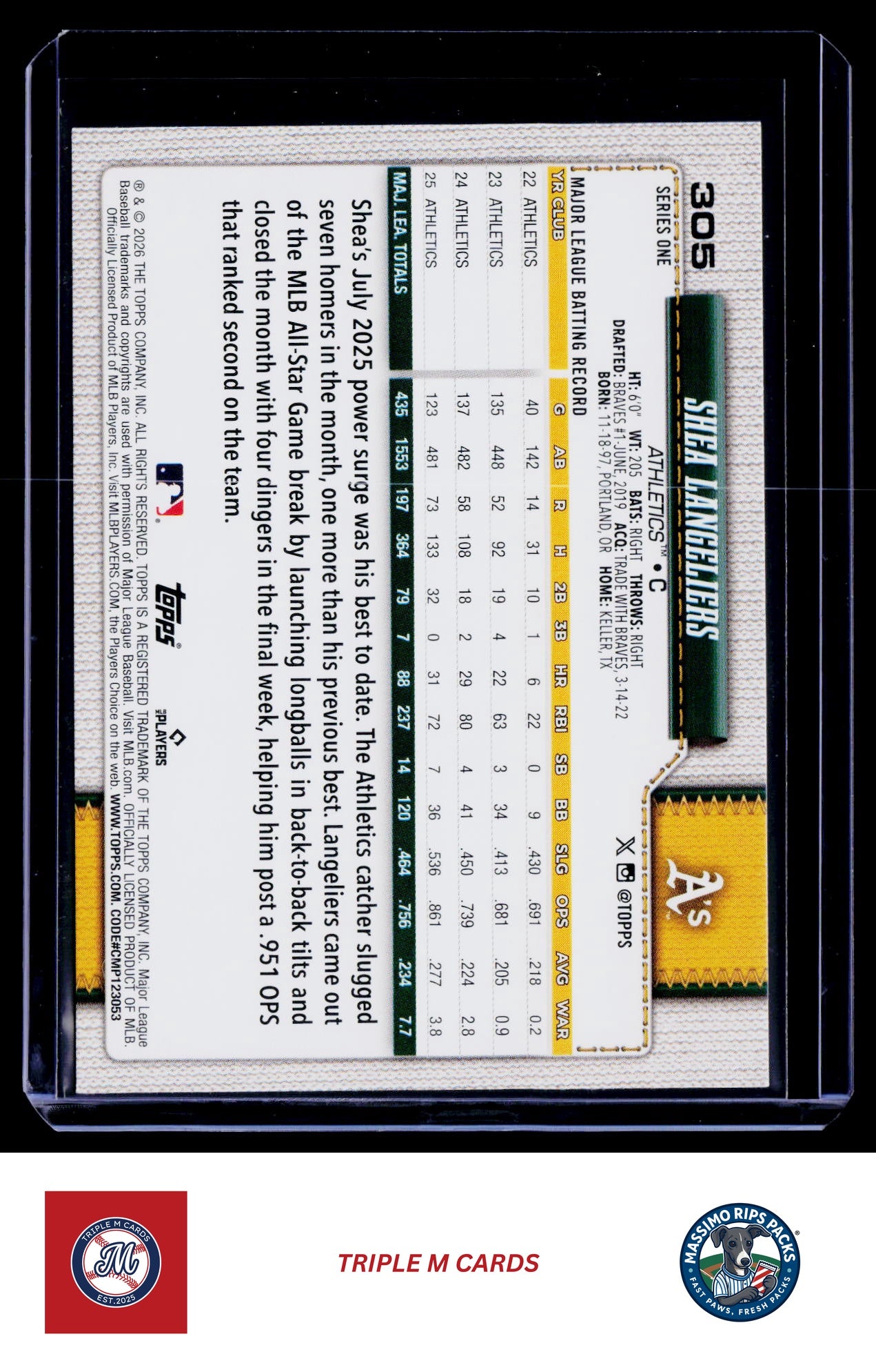 2026 Topps #305 Shea Langeliers