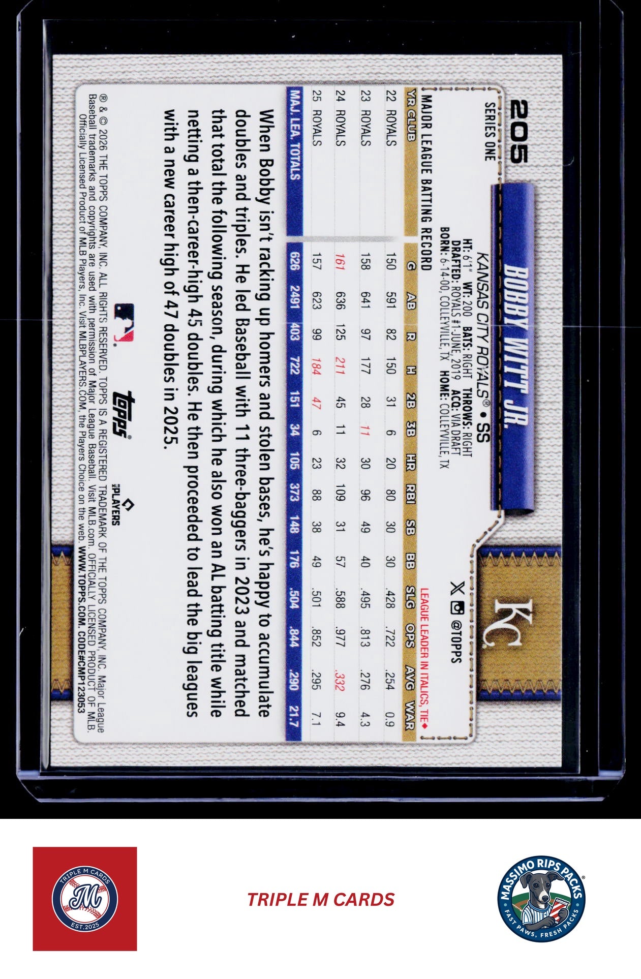 2026 Topps #205 Bobby Witt Jr.