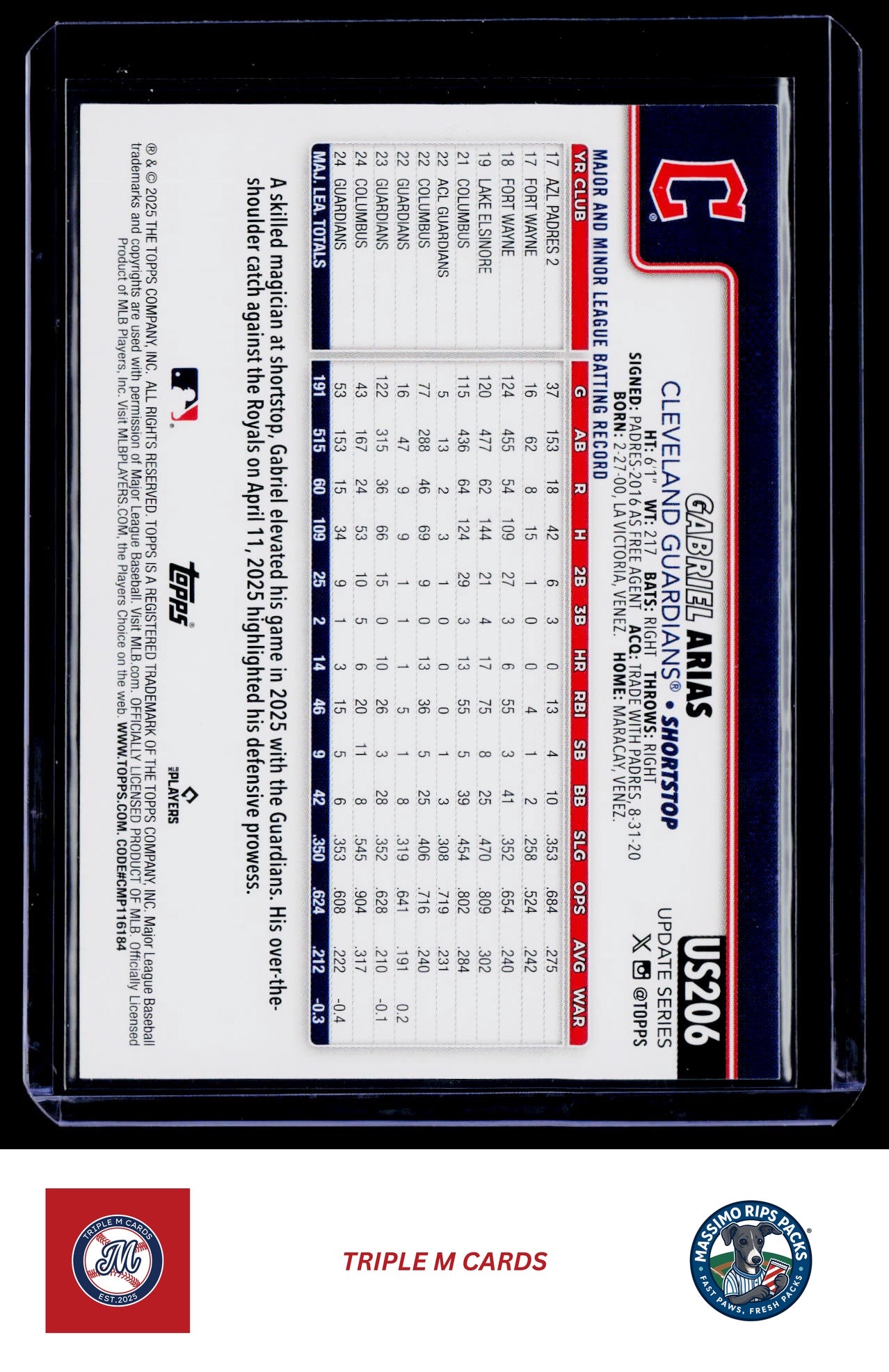 2025 Topps Update #US206 Gabriel Arias Holiday