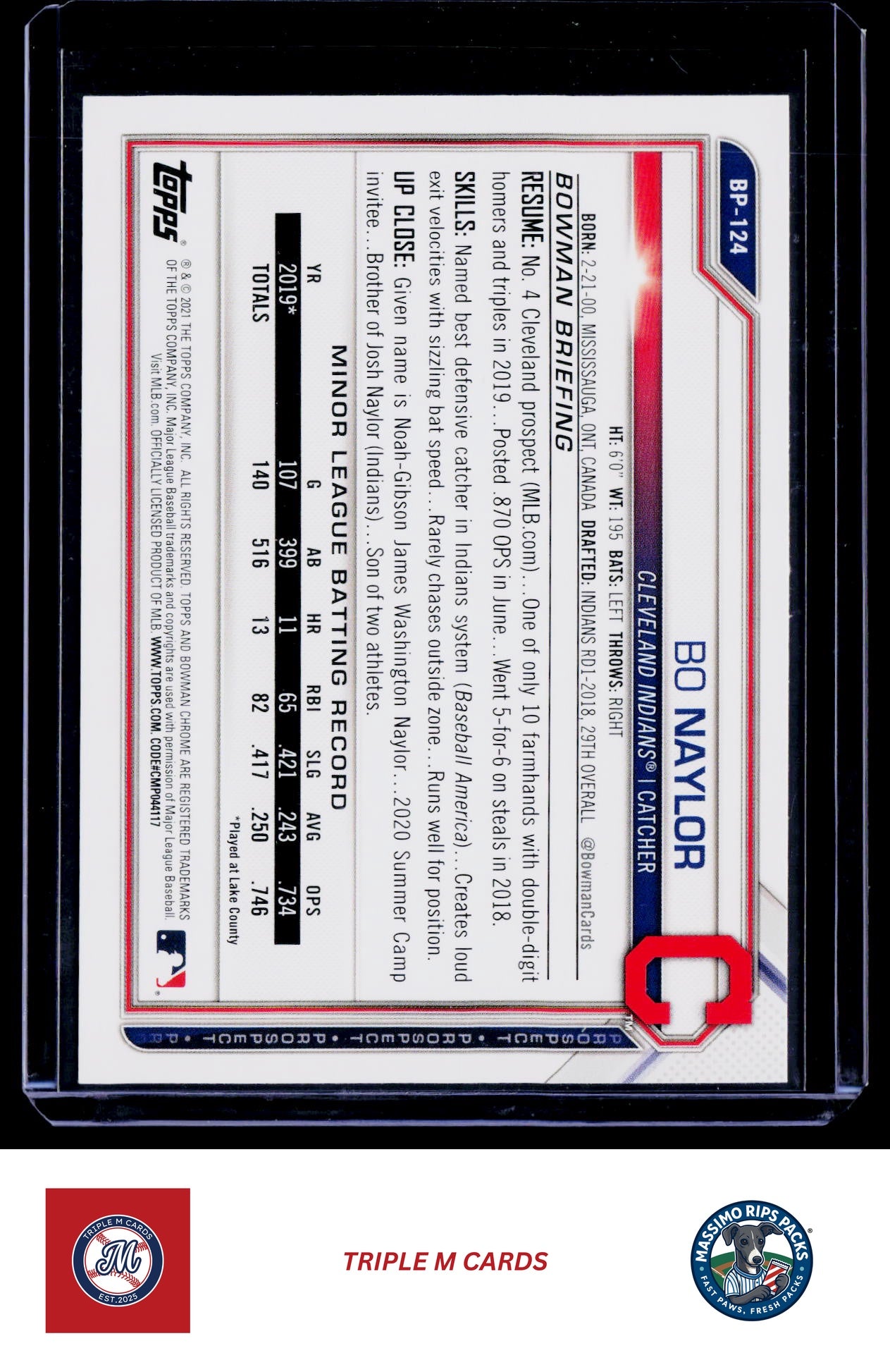 2021 Bowman #BP-124 Bo Naylor Prospects