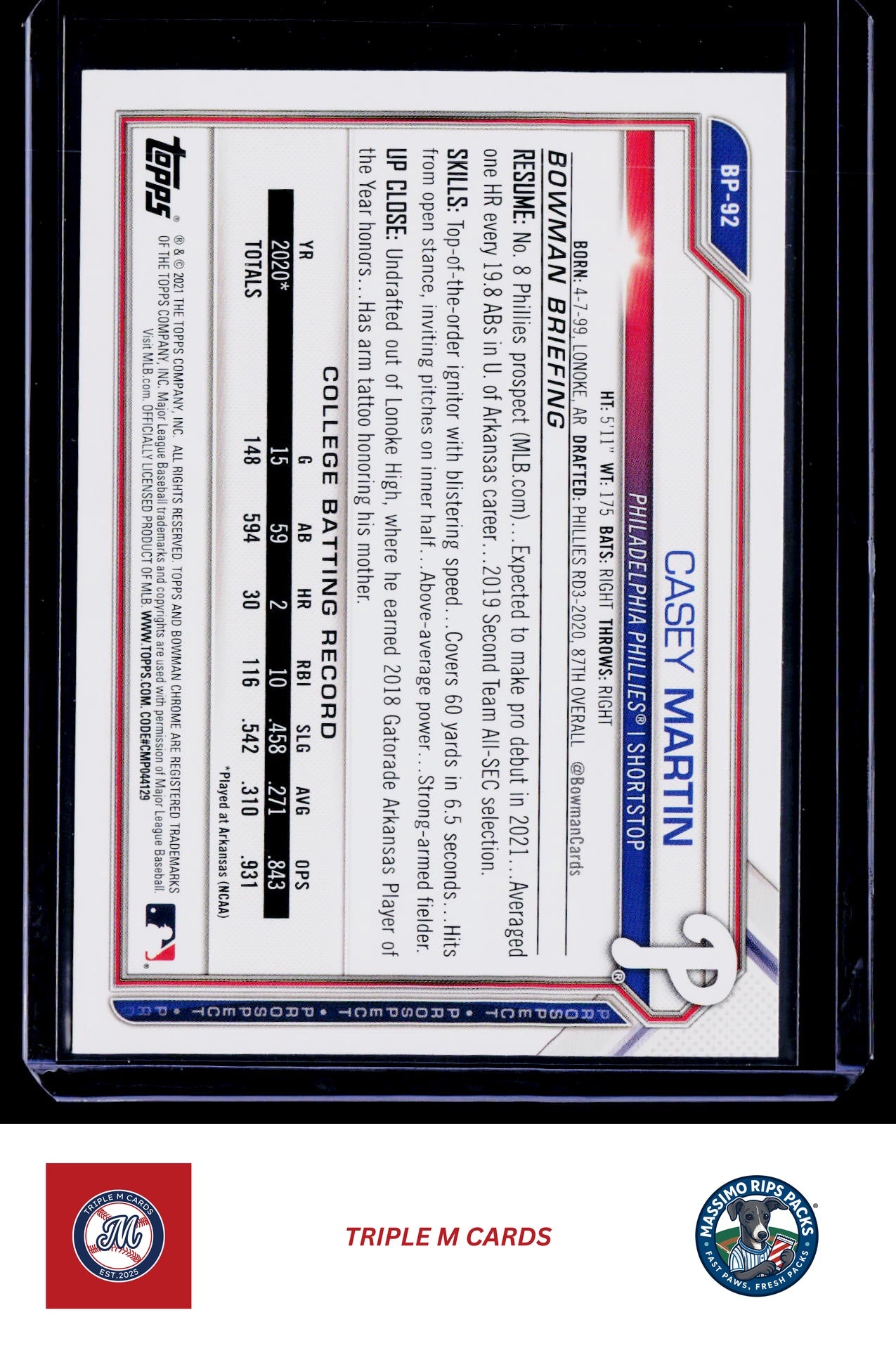 2021 Bowman #BP-102 Jarred Kelenic Prospects