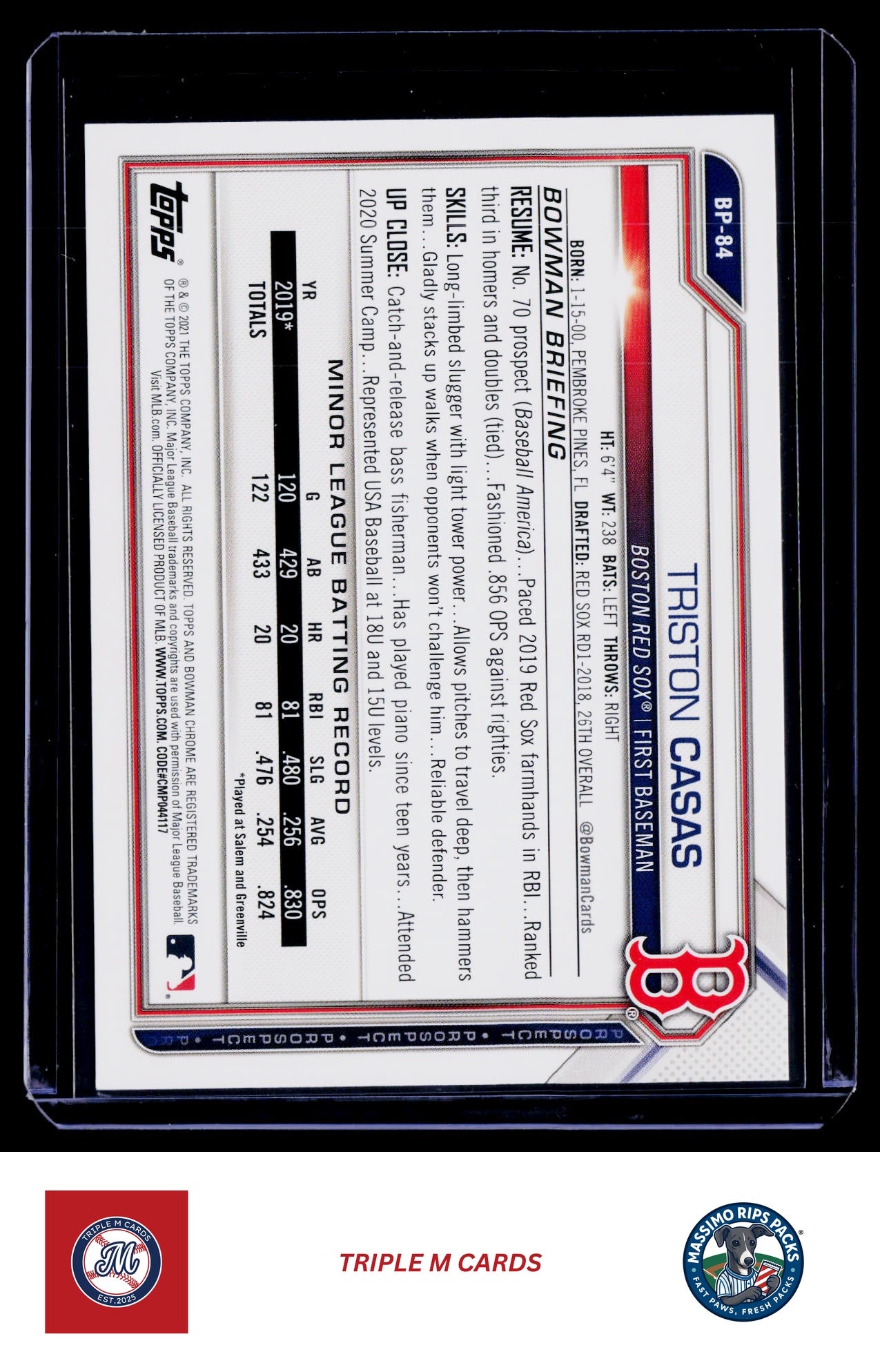 2021 Bowman #BP-84 Triston Casas Prospects