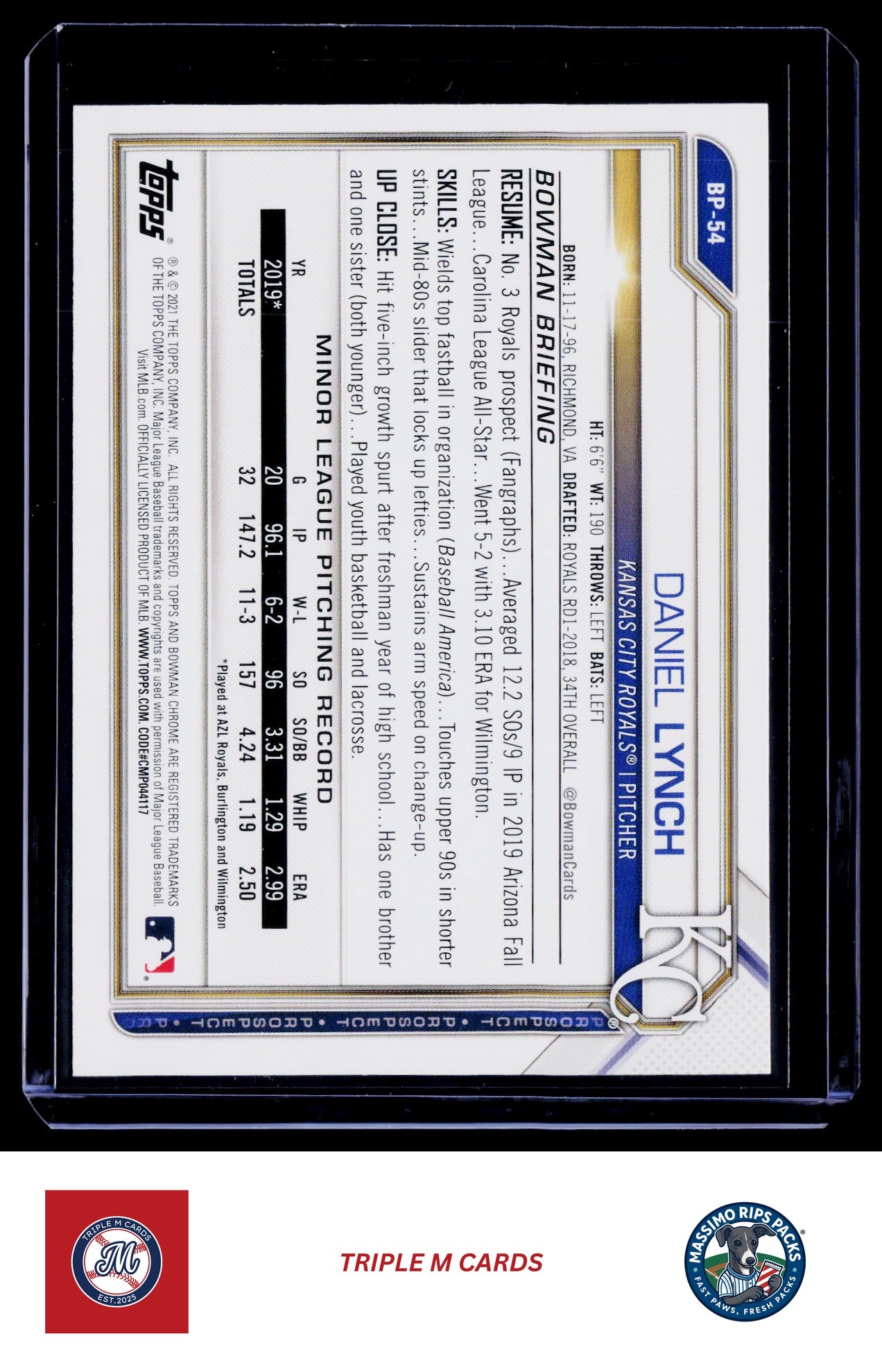 2021 Bowman #BP-54 Daniel Lynch Prospects