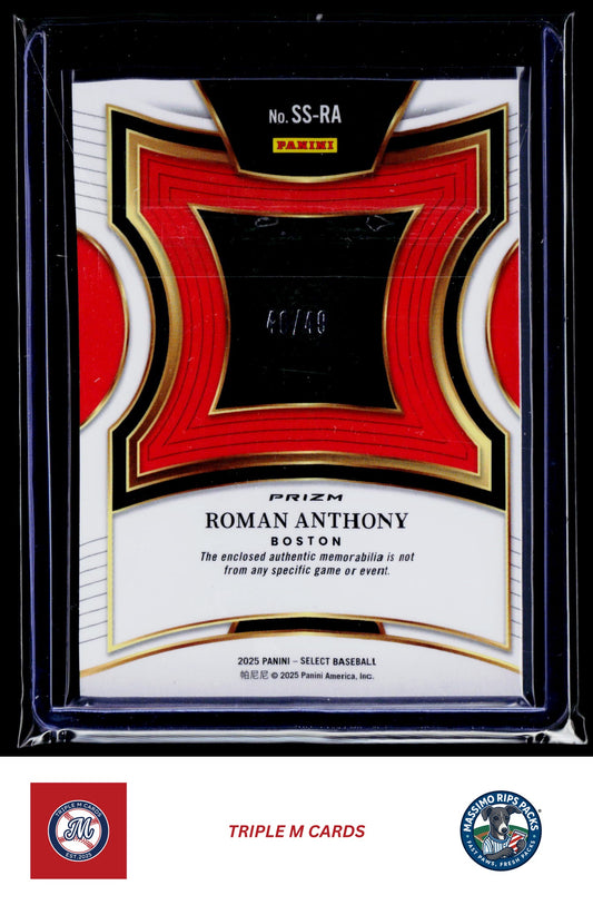 2024 Panini Select #SS-RA Roman Anthony Selective Swatches Blue Prizms #/49