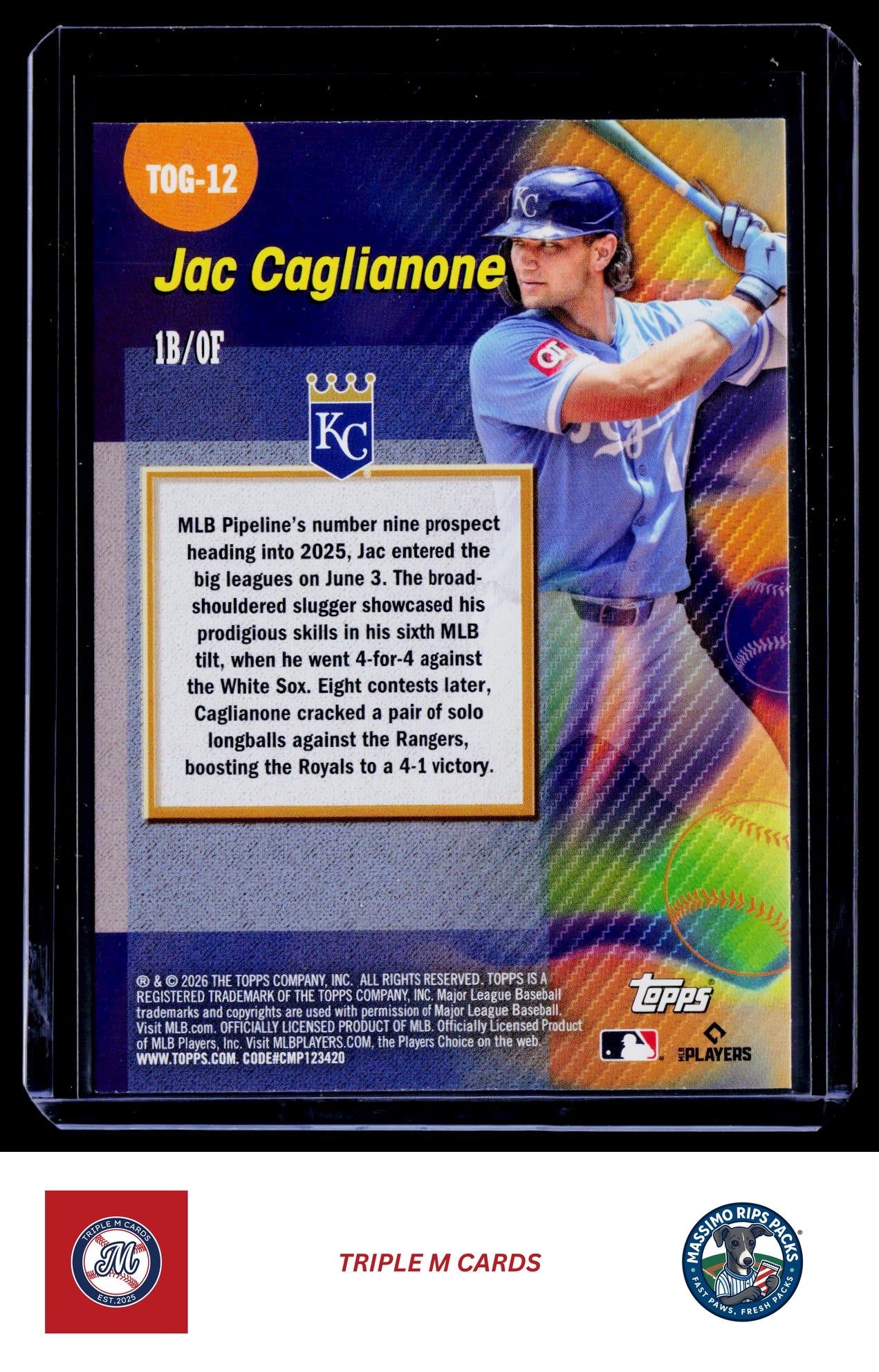 2026 Topps #TOG-12 Jac Caglianone Titans of the Game