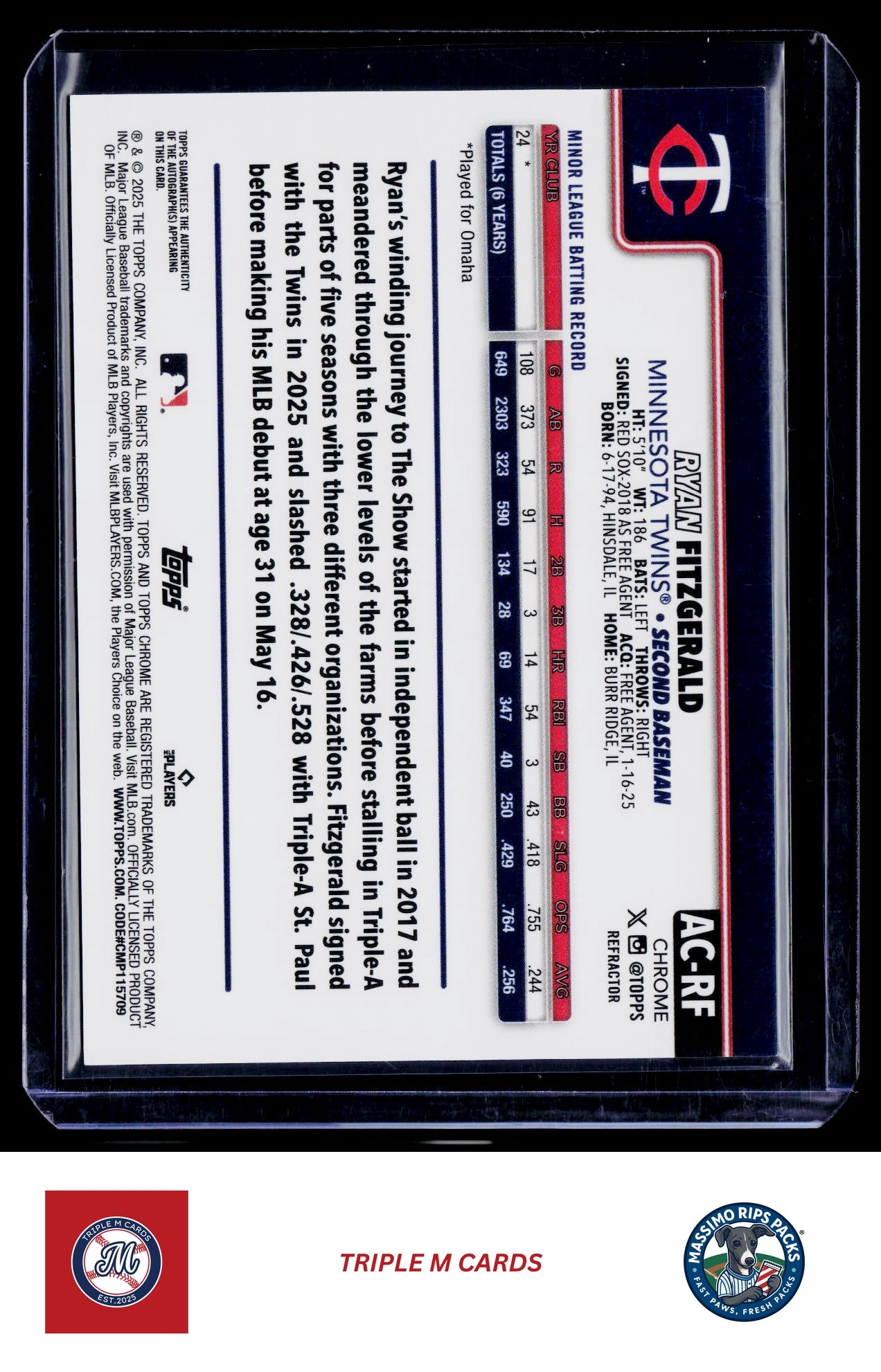 2025 Topps Chrome Update #AC-RF Ryan Fitzgerald