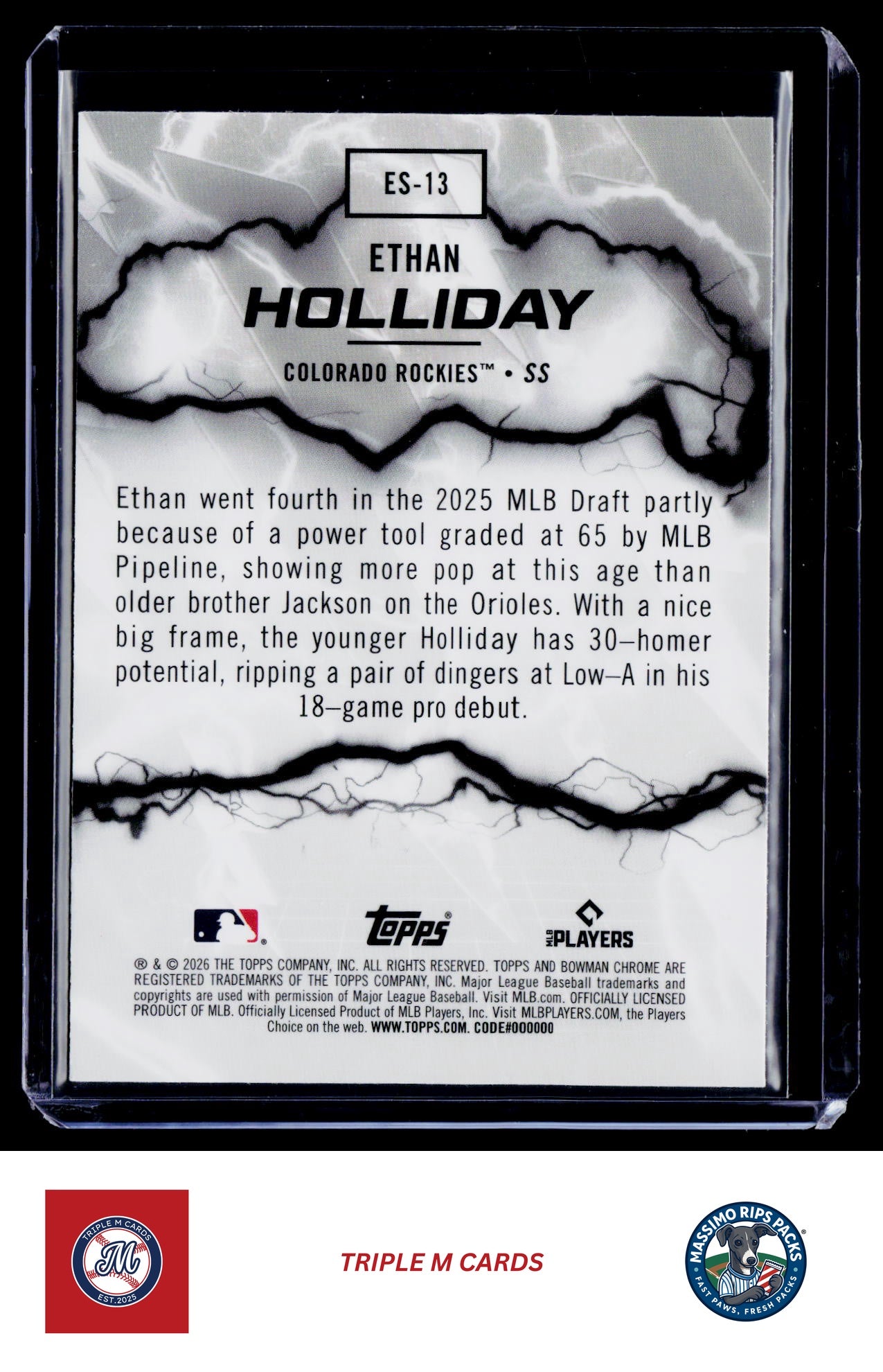 2026 Bowman #ES-13 Ethan Holliday Electric Sluggers