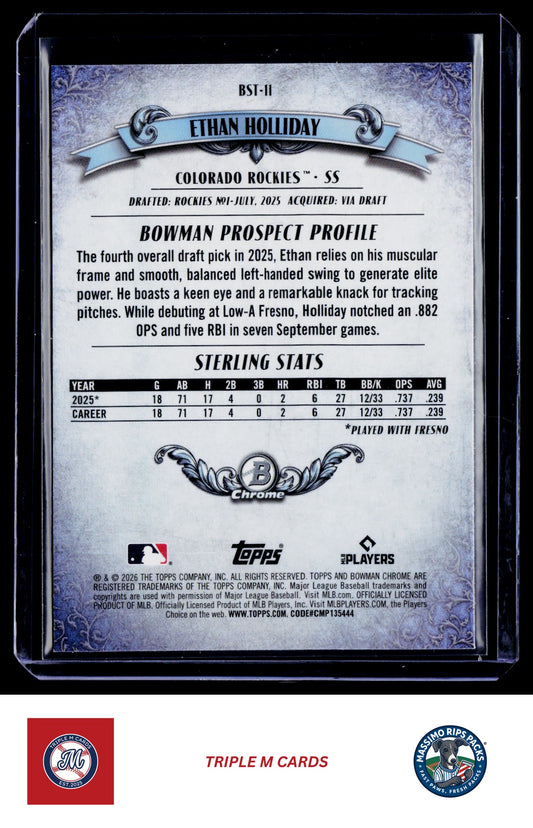 2026 Bowman #BST-11 Ethan Holliday Bowman Sterling