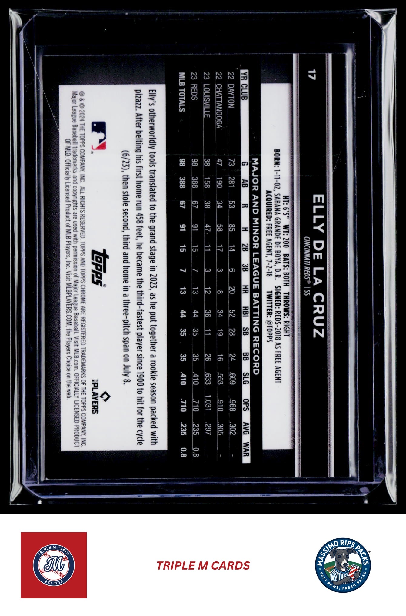 2024 Topps Chrome Black #17b Elly De La Cruz