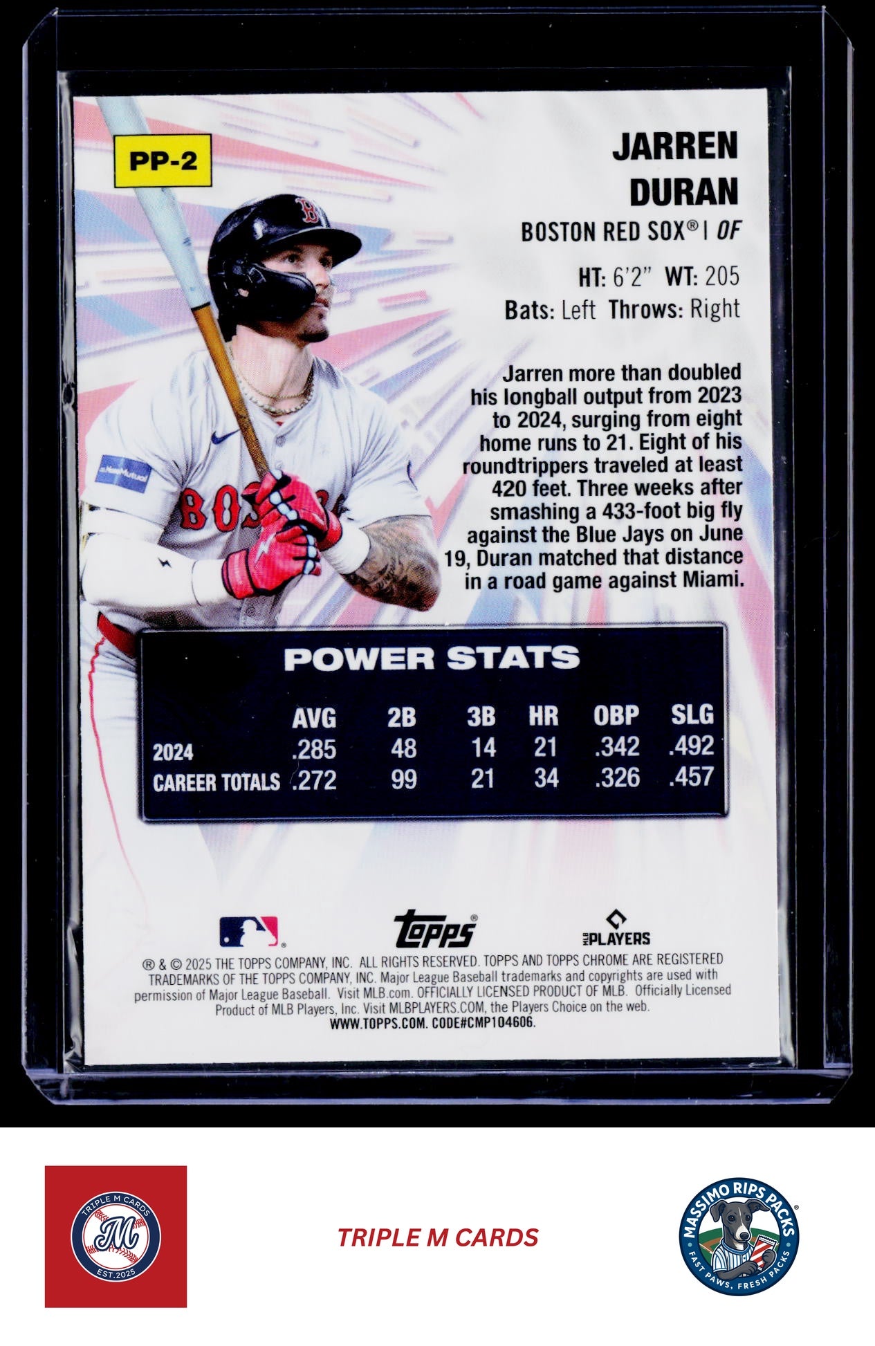 2025 Topps Chrome #PP-2 Jarren Duran Power Players