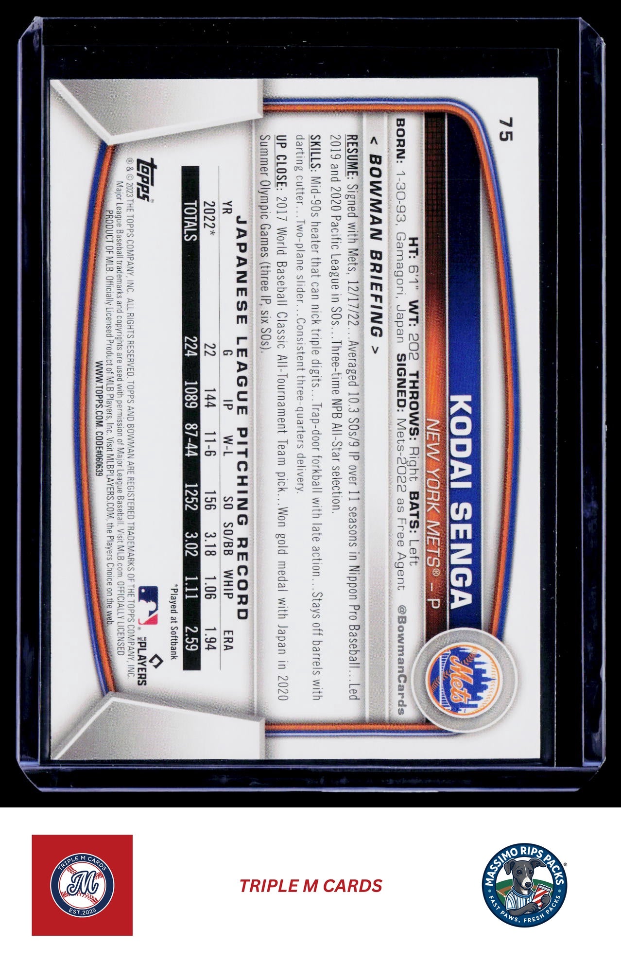 2023 Bowman #75 Kodai Senga