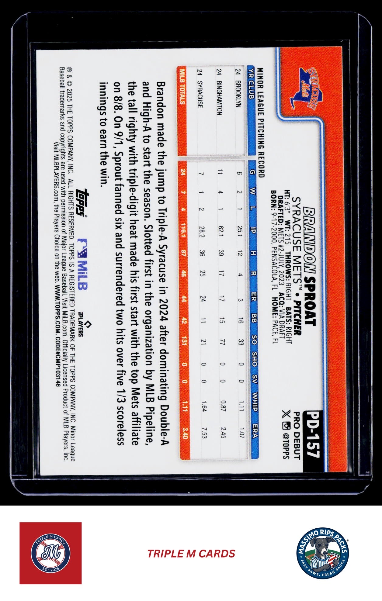 2025 Topps Pro Debut #PD-157 Brandon Sproat