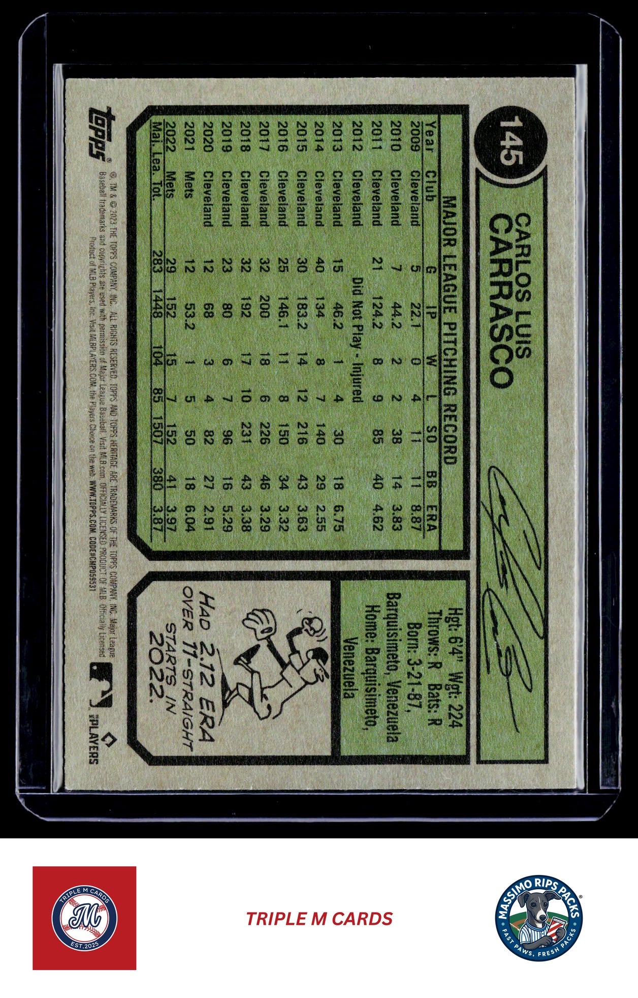 2023 Topps Heritage #145 Carlos Carrasco