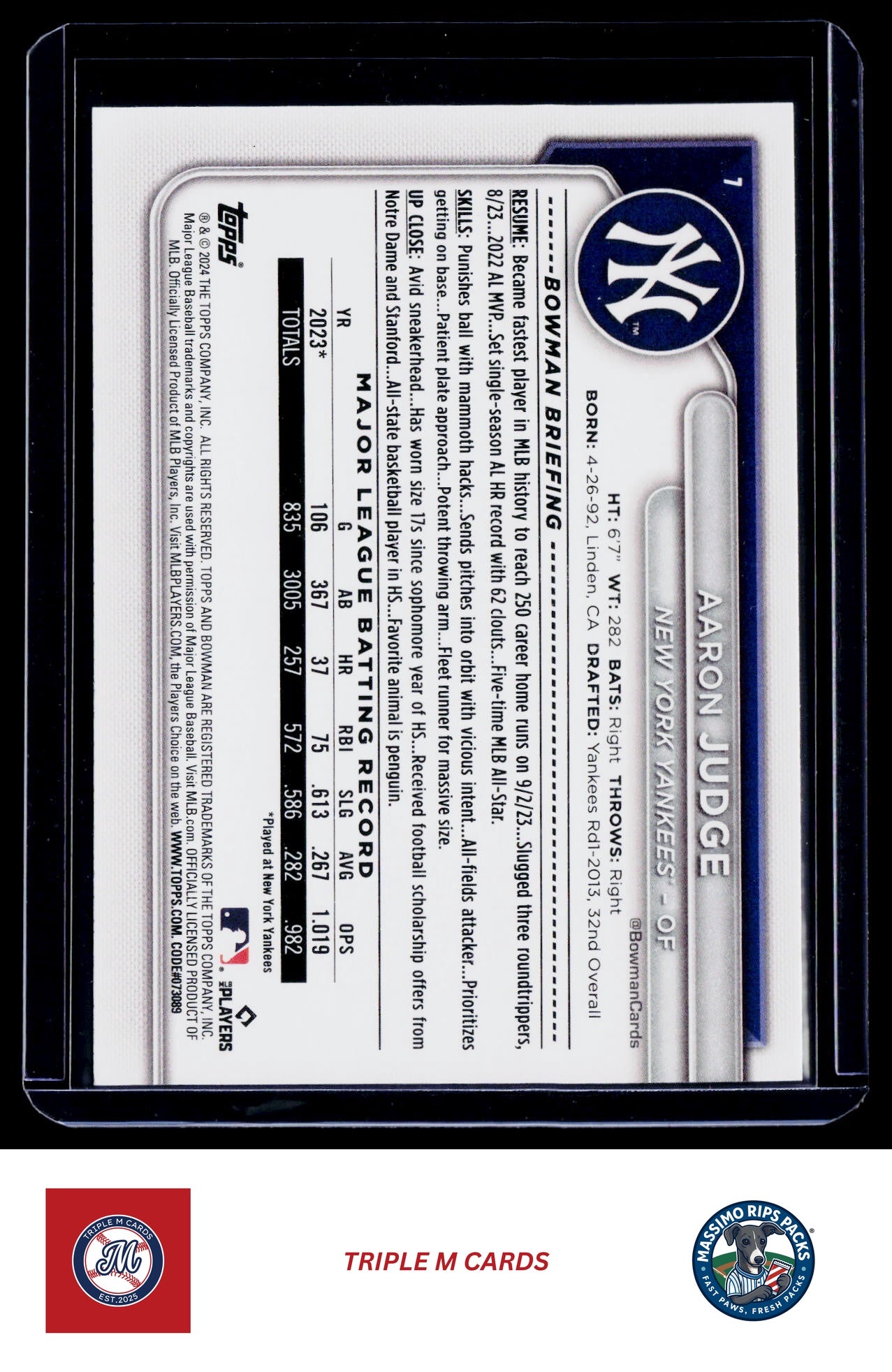 2024 Bowman #7 Aaron Judge
