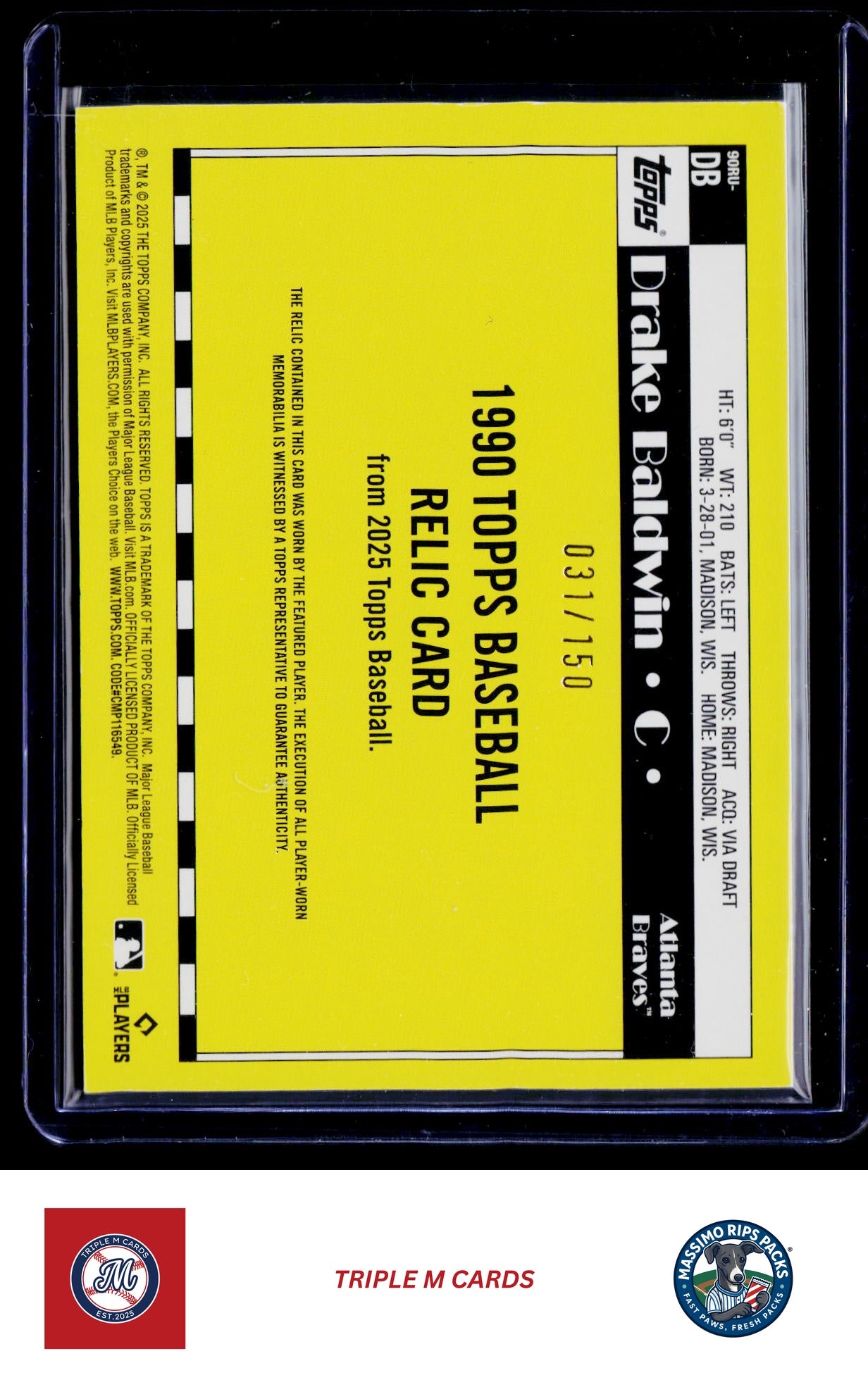 2025 Topps Update #90RU-DB Drake Baldwin