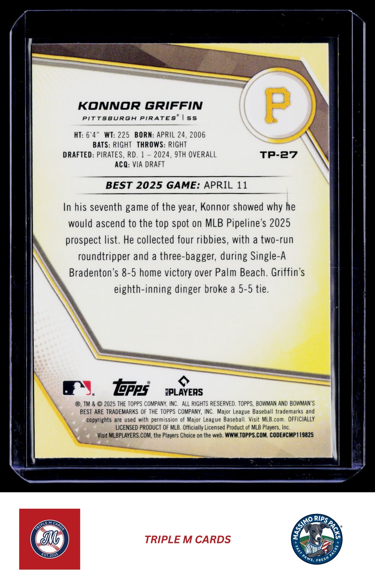 2025 Bowman's Best #TP-27 Konnor Griffin