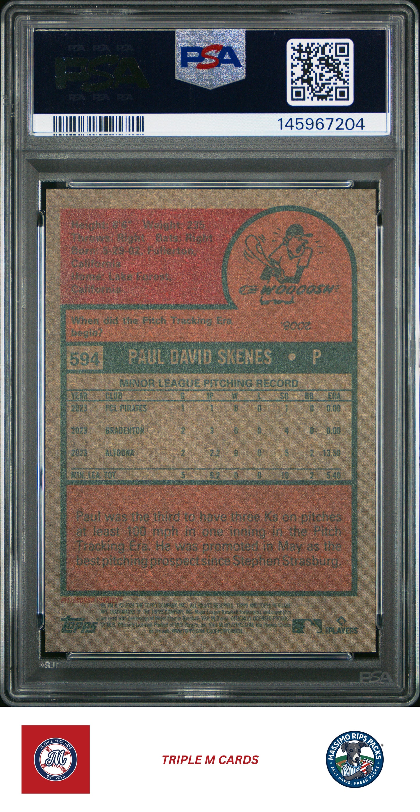 2024 Topps Heritage #594 Paul Skenes PSA 9