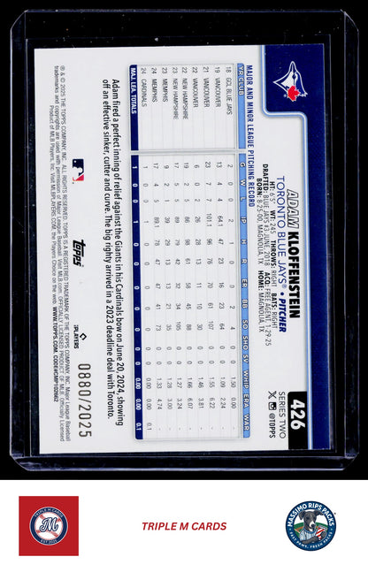 2025 Topps #426 Adam Kloffenstein