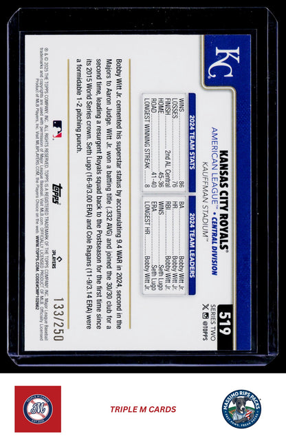 2025 Topps #519 Kansas City Royals Gold #/2025