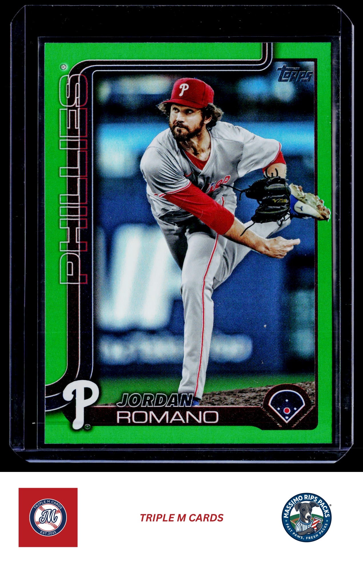 2025 Topps #424 Jordan Romano Green Holo Foil #/99